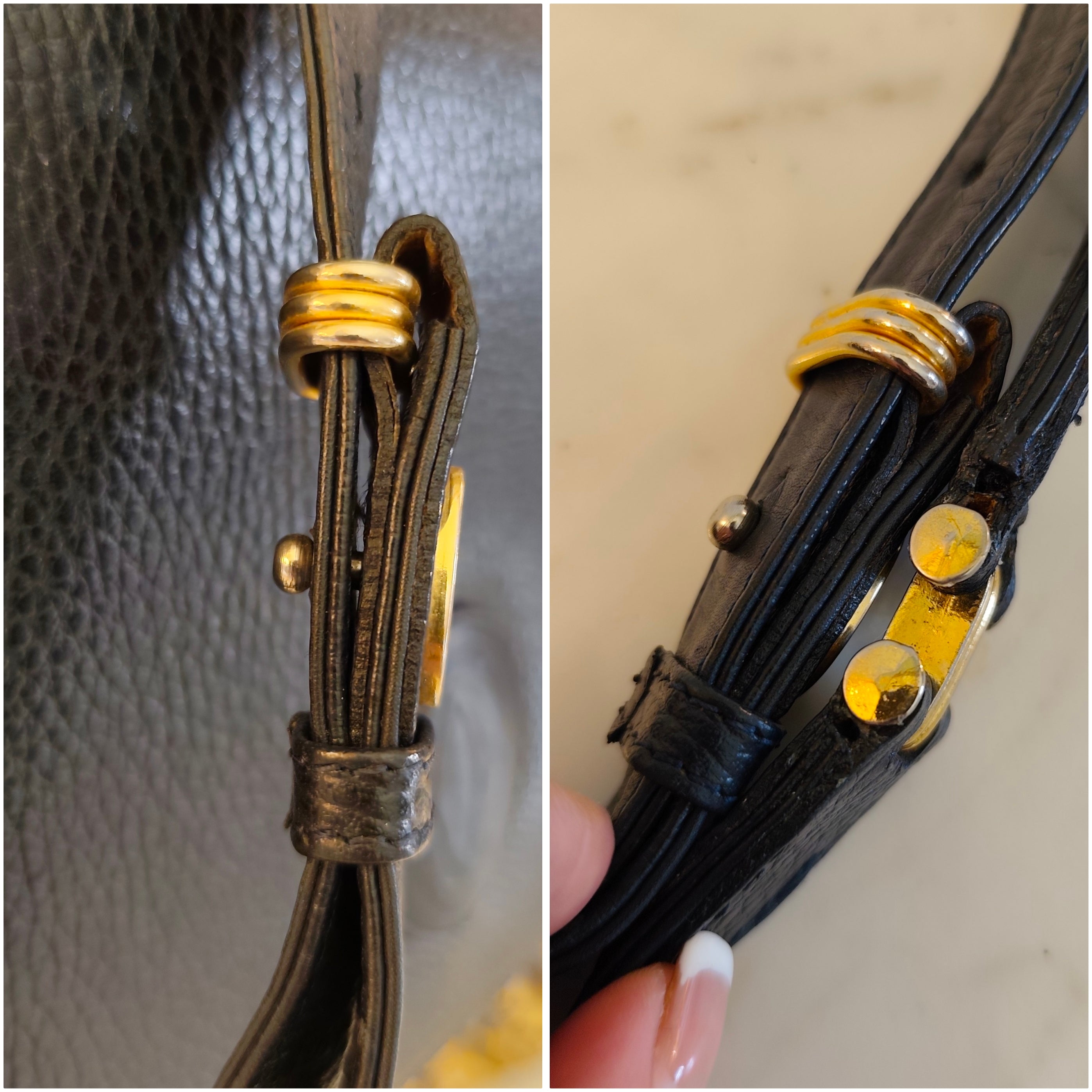 Cartier – Camera Bag a Patta Intera in Pelle Blu Vintage