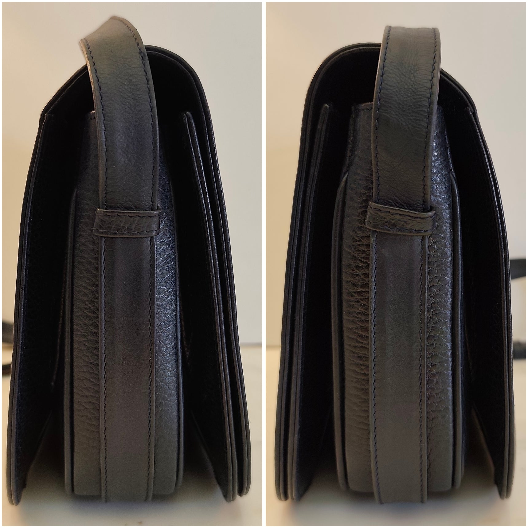 Cartier – Camera Bag a Patta Intera in Pelle Blu Vintage