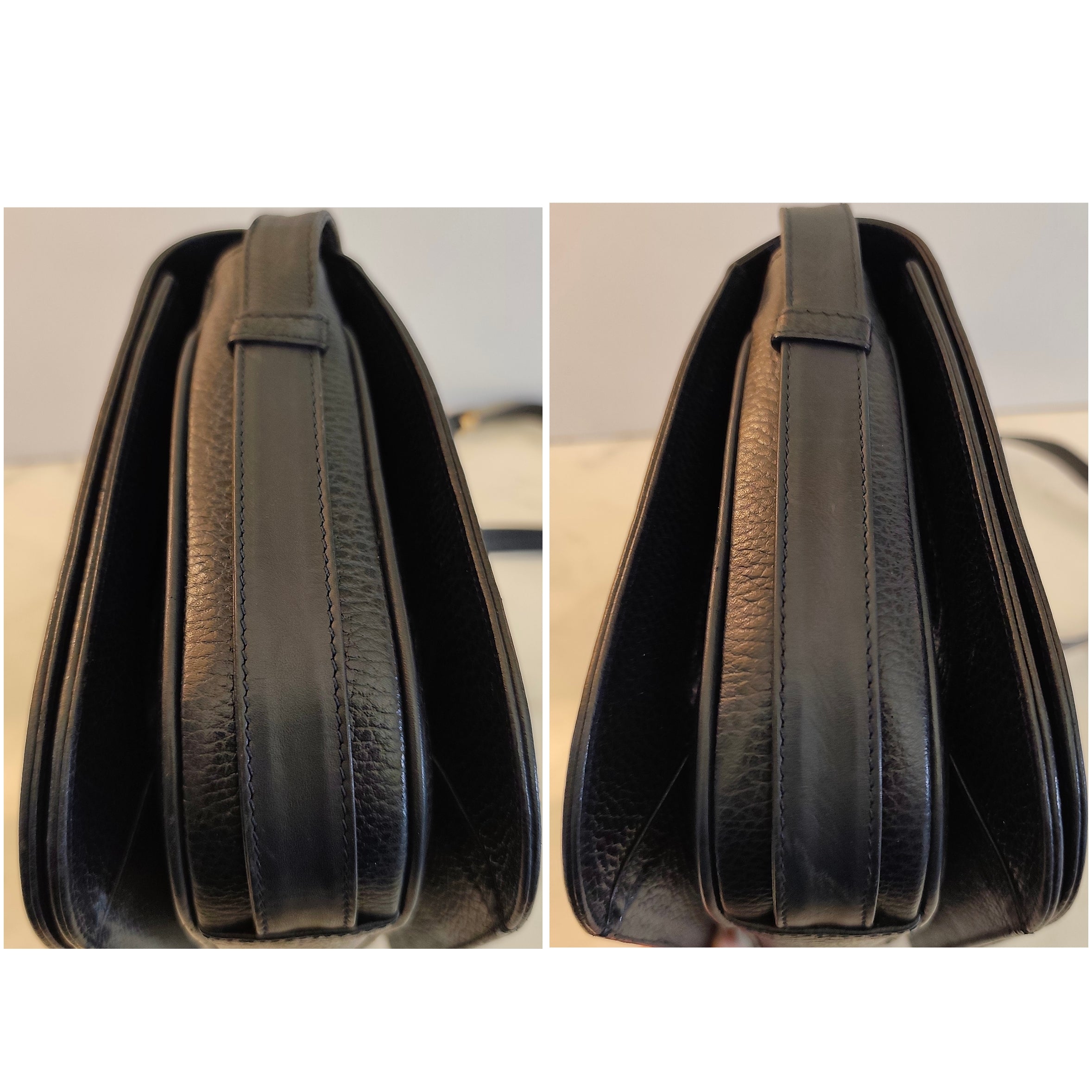 Cartier – Camera Bag a Patta Intera in Pelle Blu Vintage