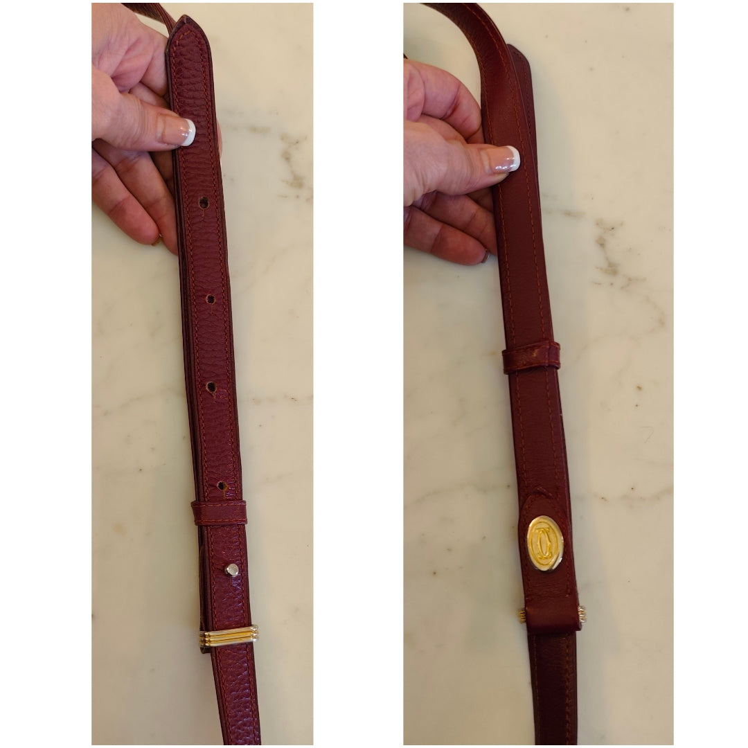 Cartier - Camera Bag a Patta Intera in Pelle Bordeaux Vintage