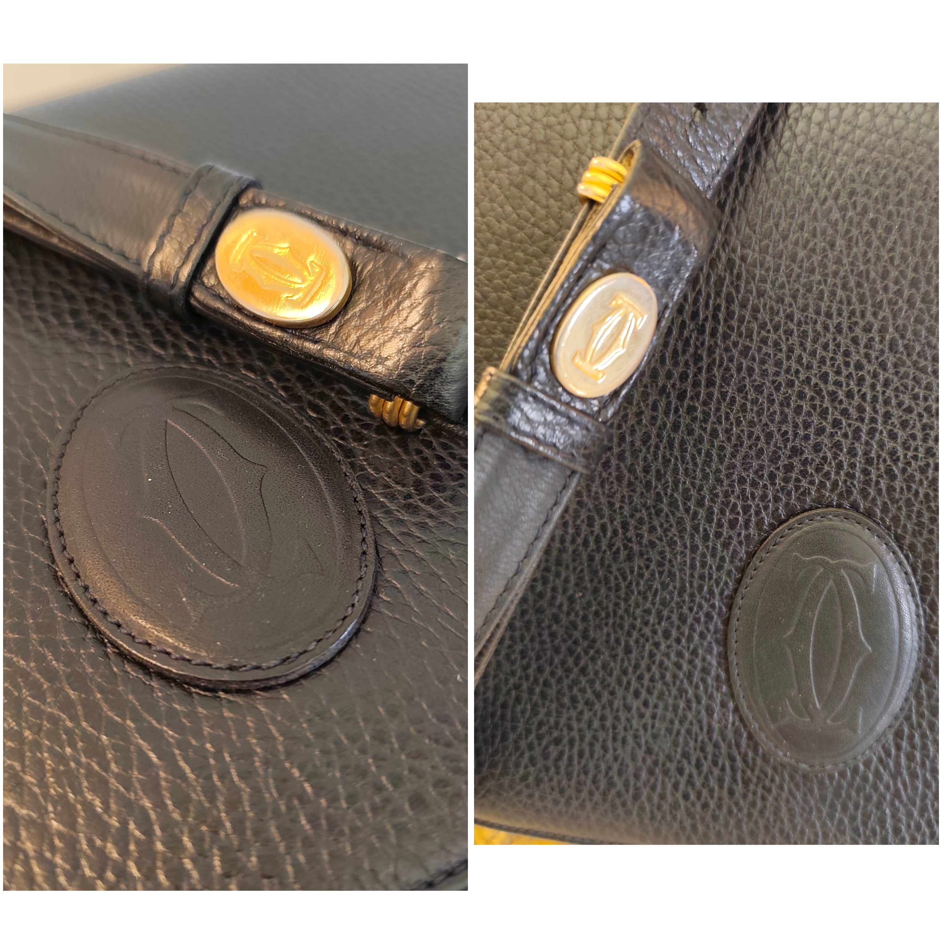 Cartier – Camera Bag a Patta Intera in Pelle Blu Vintage