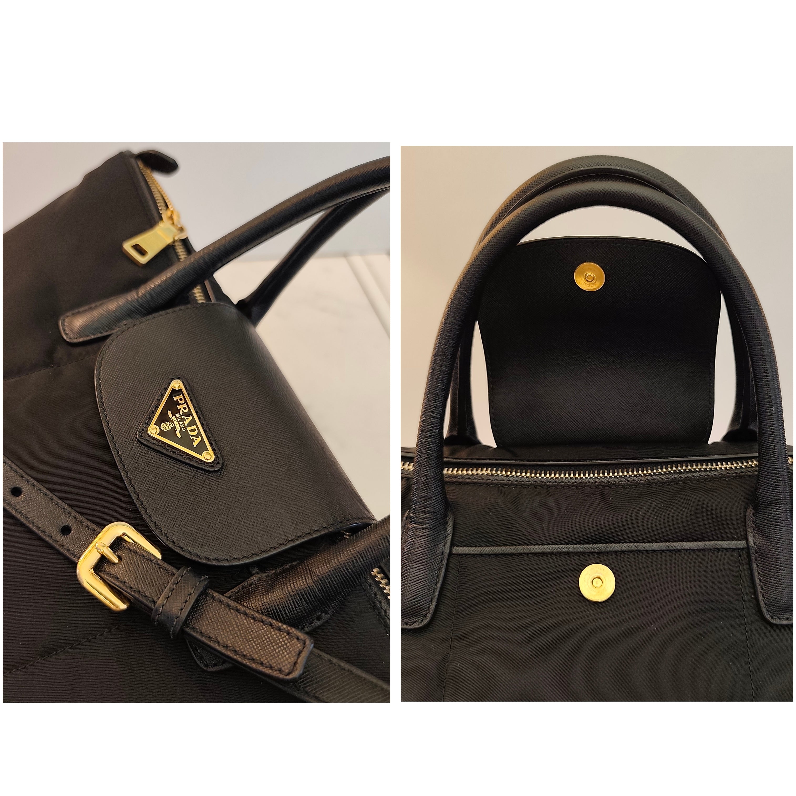 Prada - Tote Shopper Re-Nylon Nera con Tracolla – NUOVA FULL SET