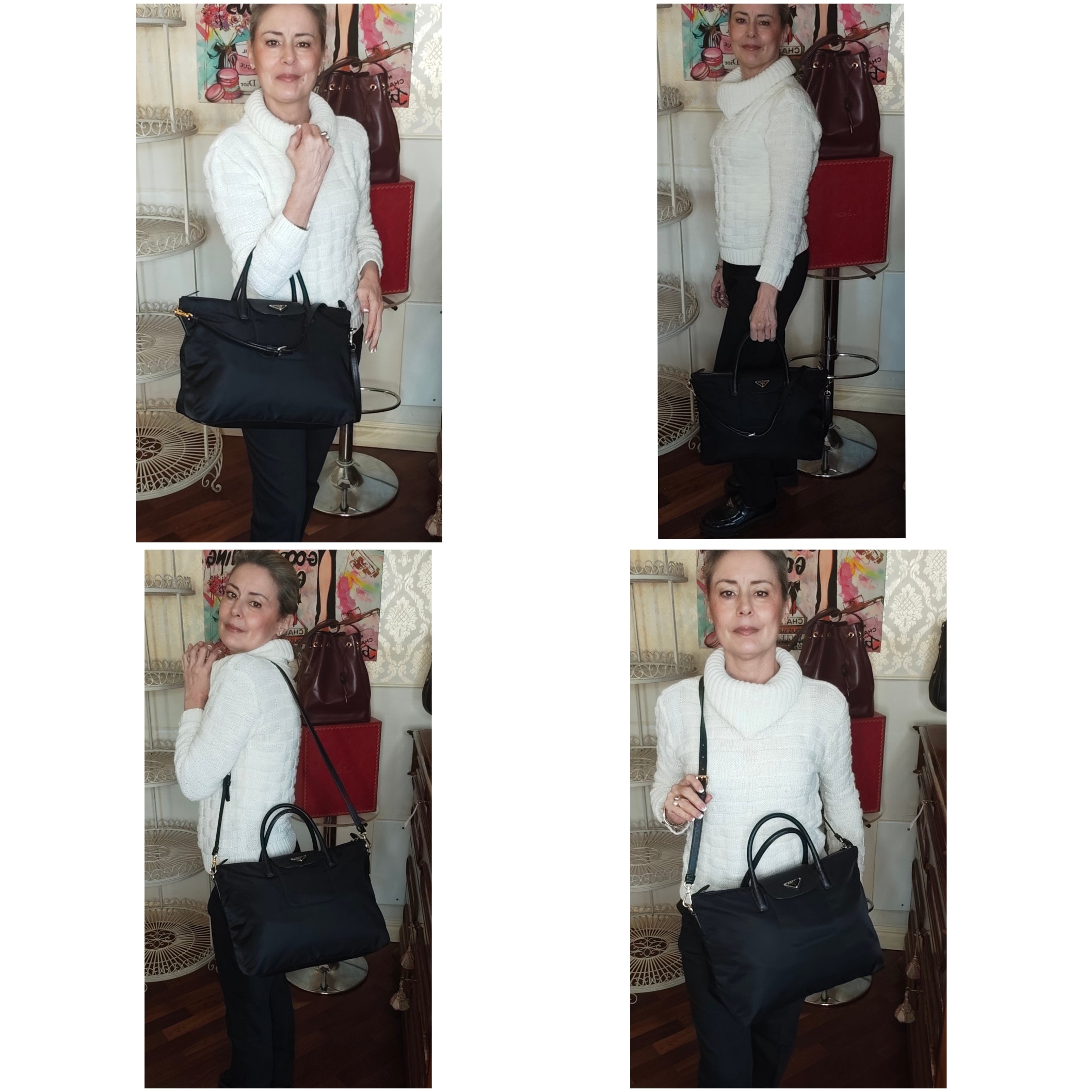 Prada - Tote Shopper Re-Nylon Nera con Tracolla – NUOVA FULL SET