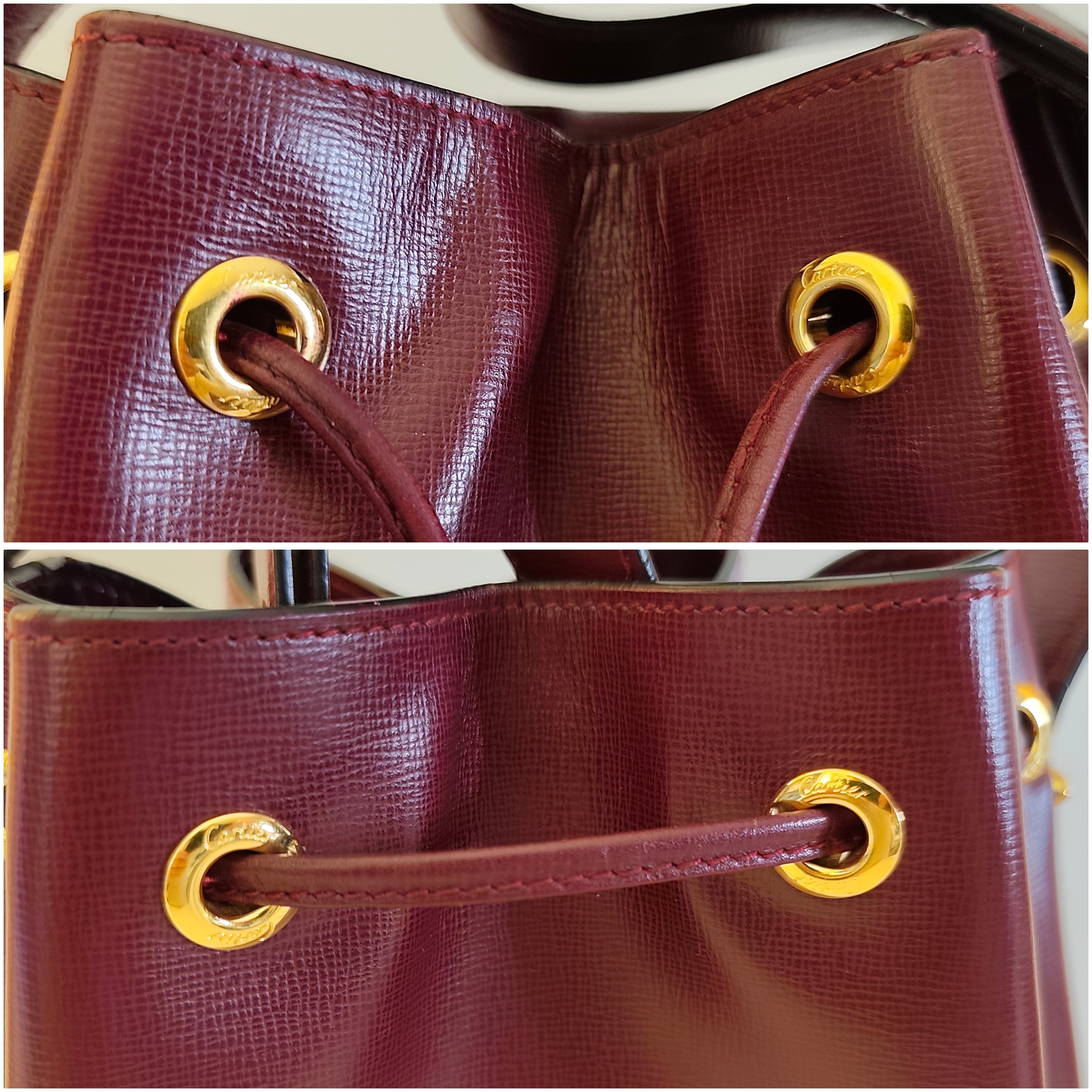 Cartier - Secchiello in Pelle Liscia Bordeaux con Scatola