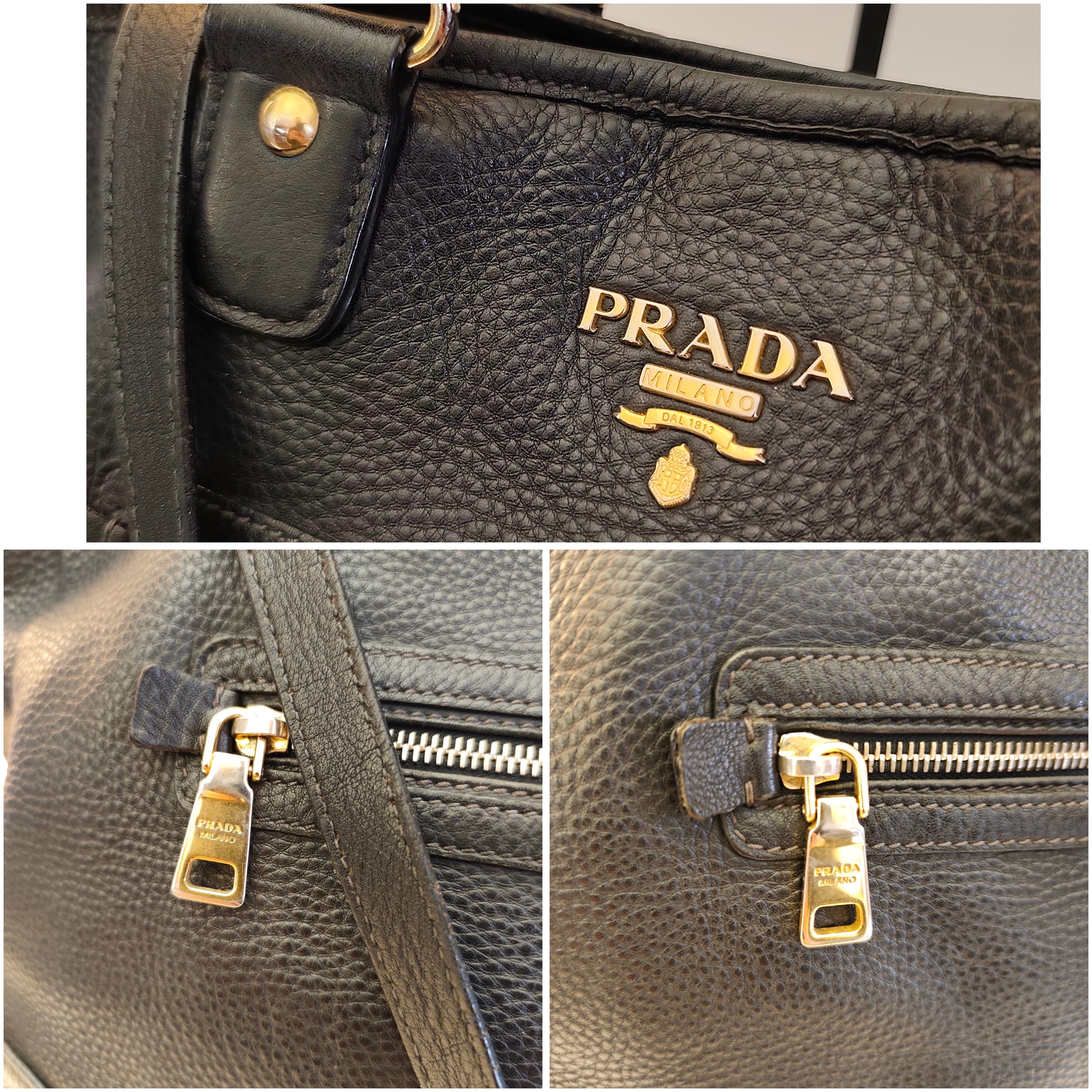 Prada – Tote Bag Shopper in Pelle Martellata Nera
