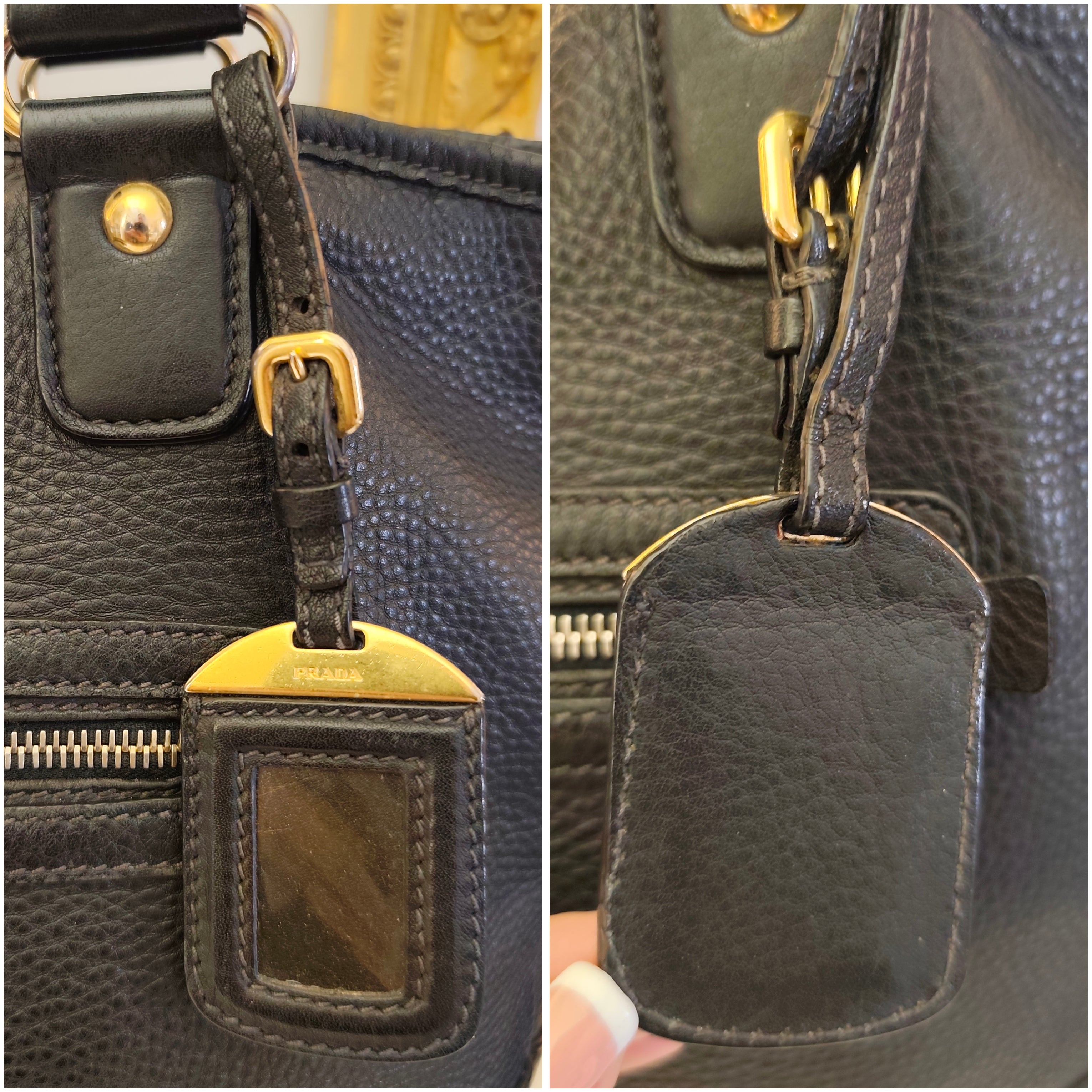 Prada – Tote Bag Shopper in Pelle Martellata Nera