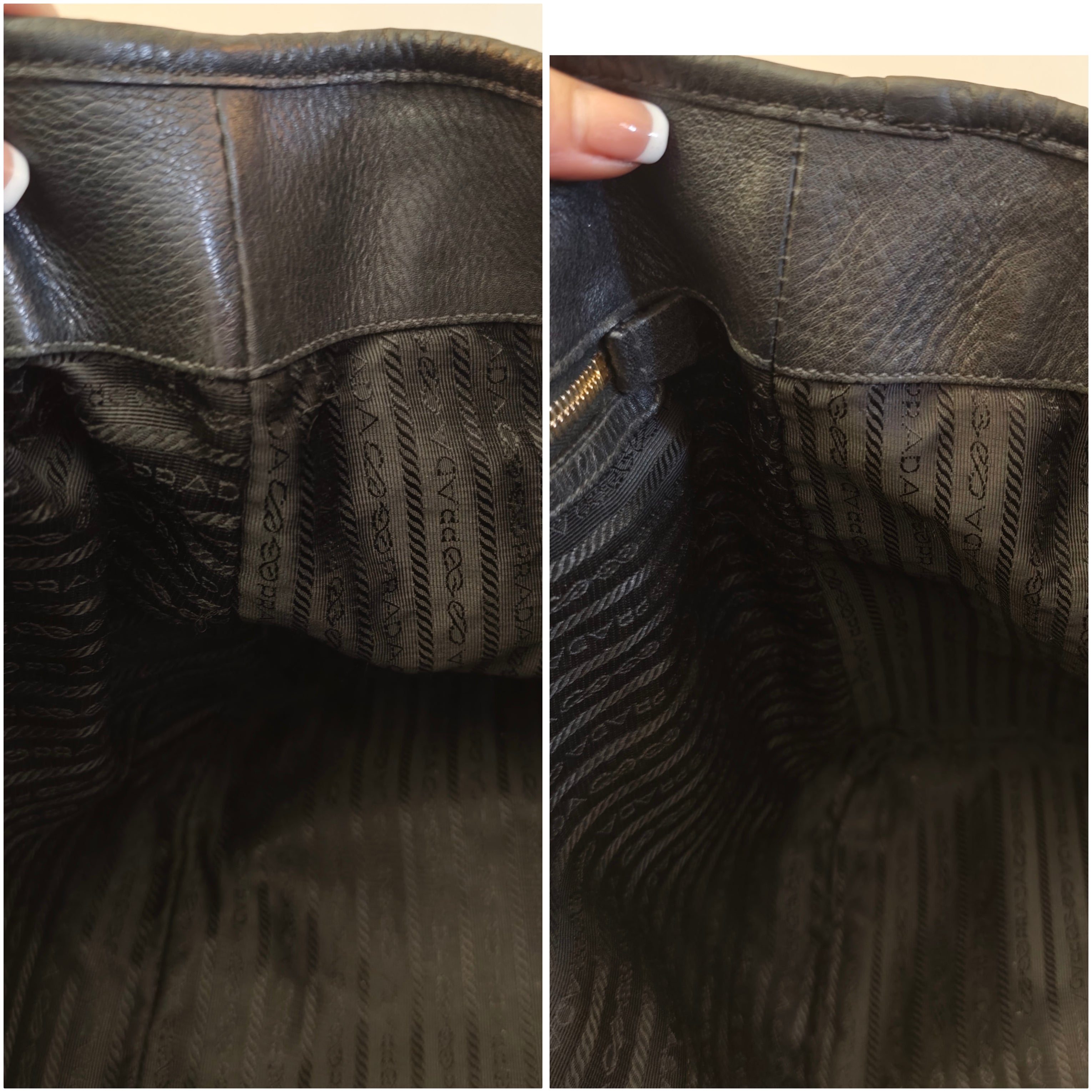 Prada – Tote Bag Shopper in Pelle Martellata Nera