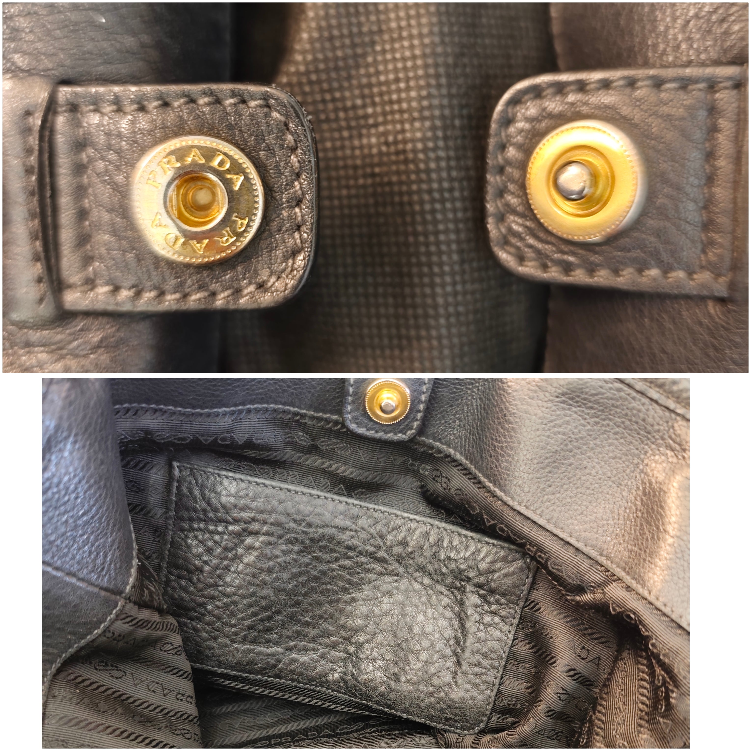 Prada – Tote Bag Shopper in Pelle Martellata Nera