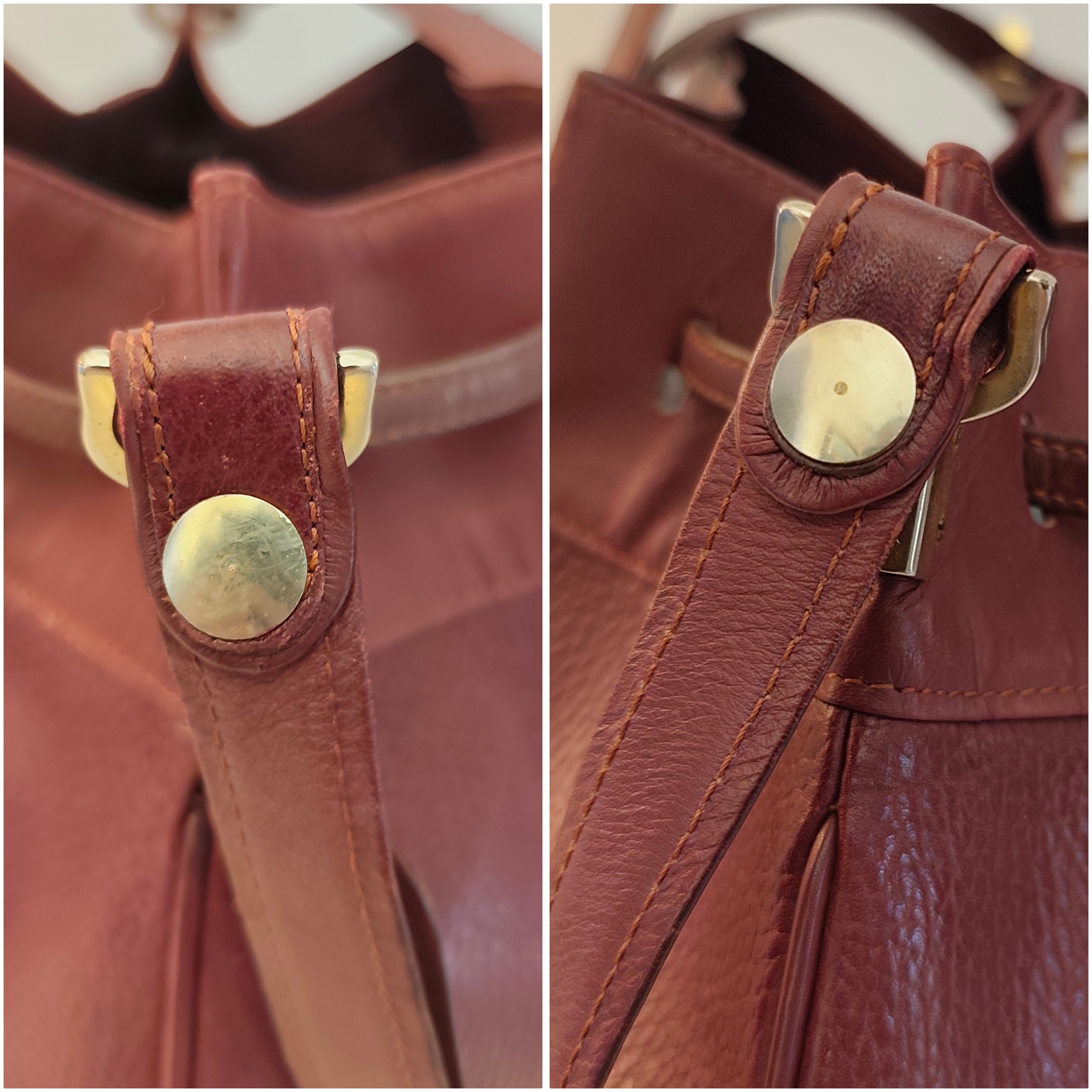 Cartier - Secchiello Bombato in Pelle Bordeaux Vintage