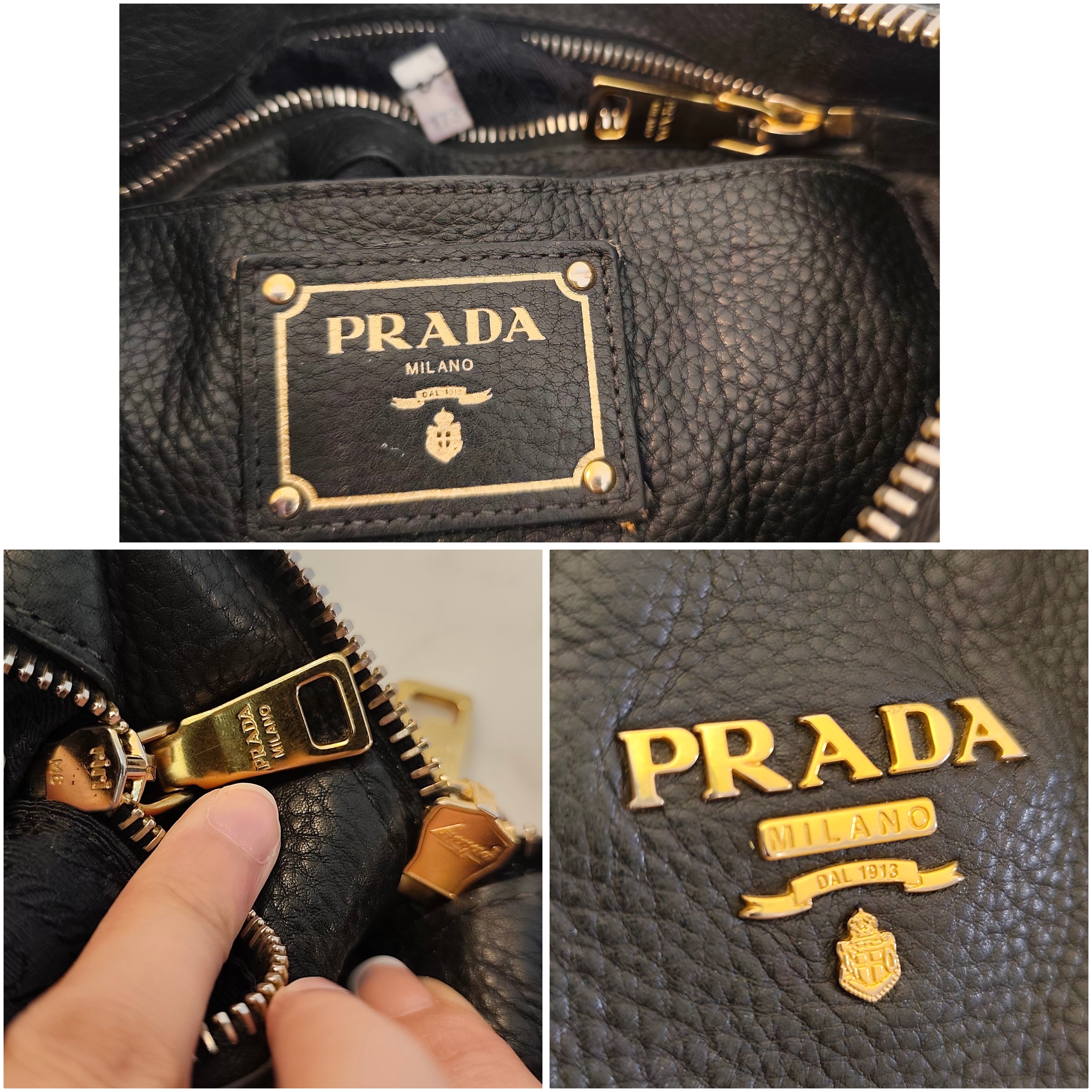 Prada - Tote Shopper in Pelle Nera con Manici Rigidi e Fondo Arrotondato