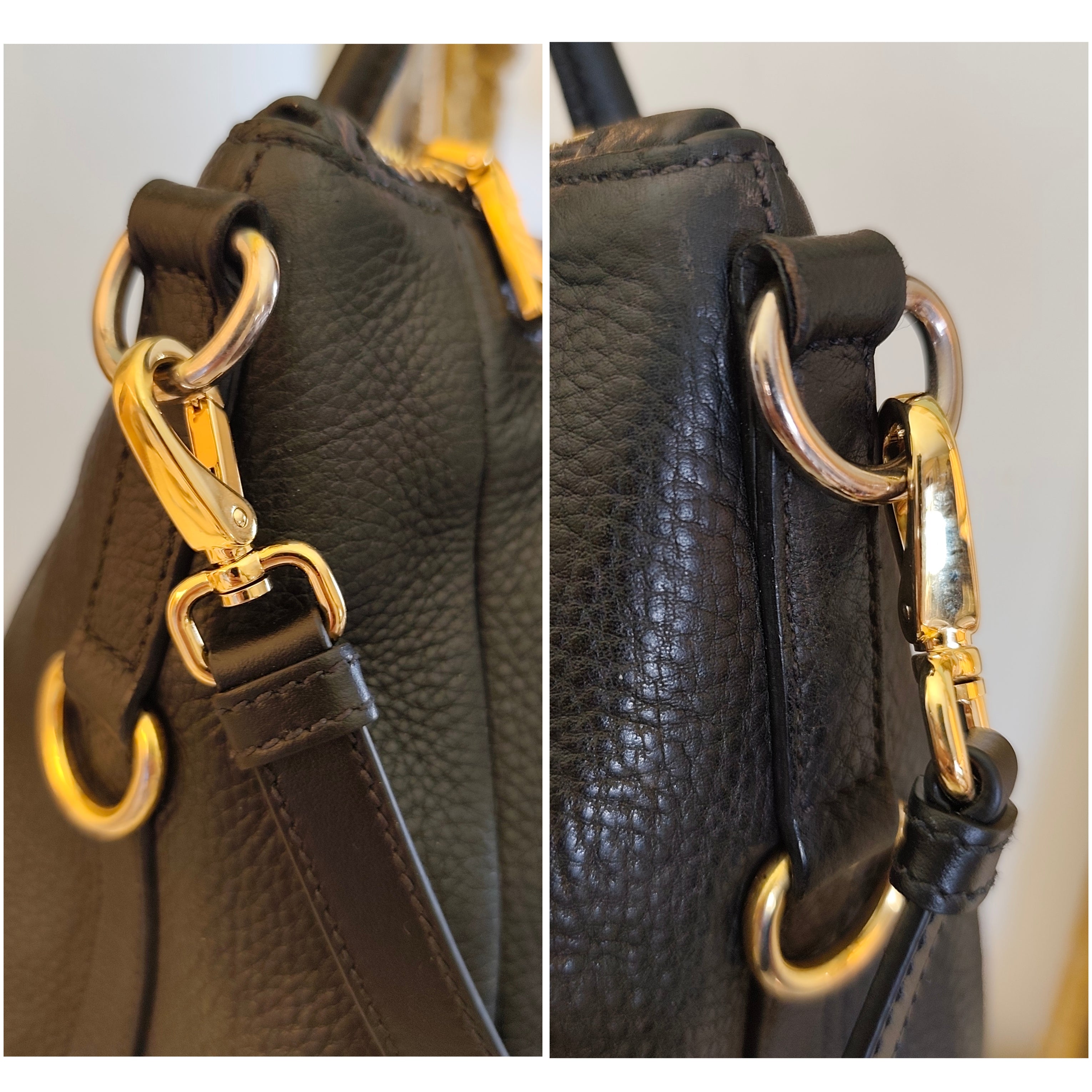 Prada - Tote Shopper in Pelle Nera con Manici Rigidi e Fondo Arrotondato
