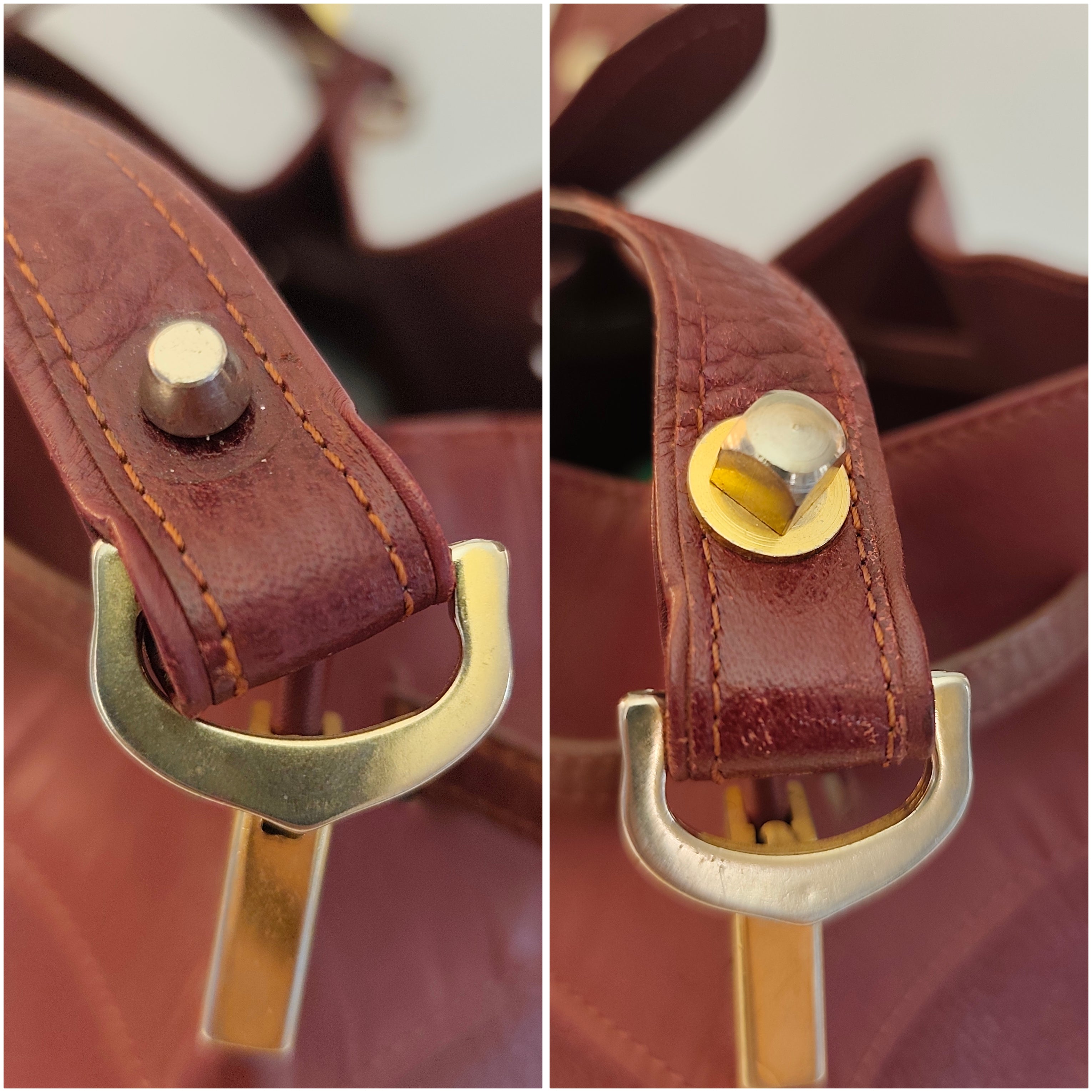 Cartier - Secchiello Bombato in Pelle Bordeaux Vintage