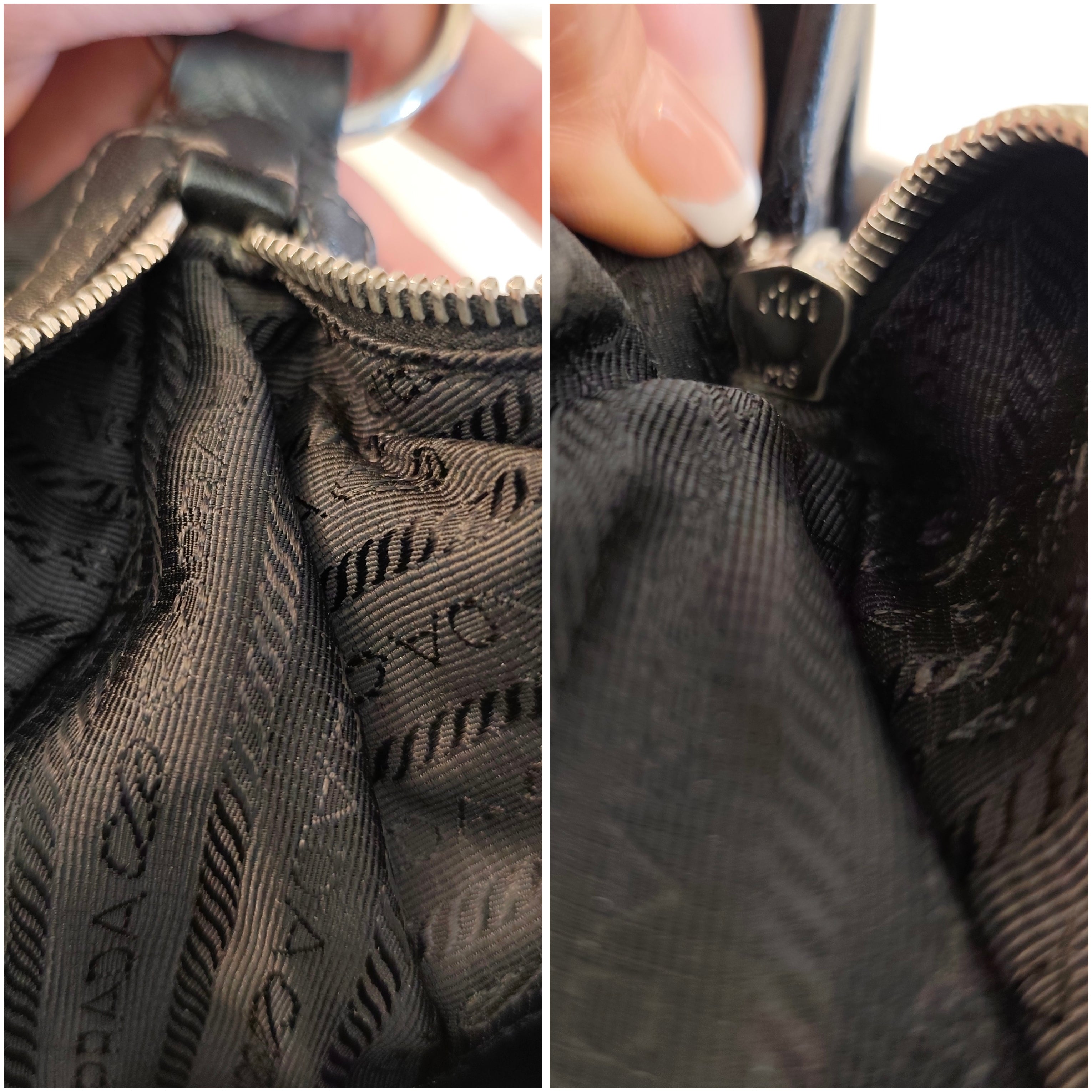 PRADA - Borsa a Spalla Hobo in Nylon e Pelle Nera