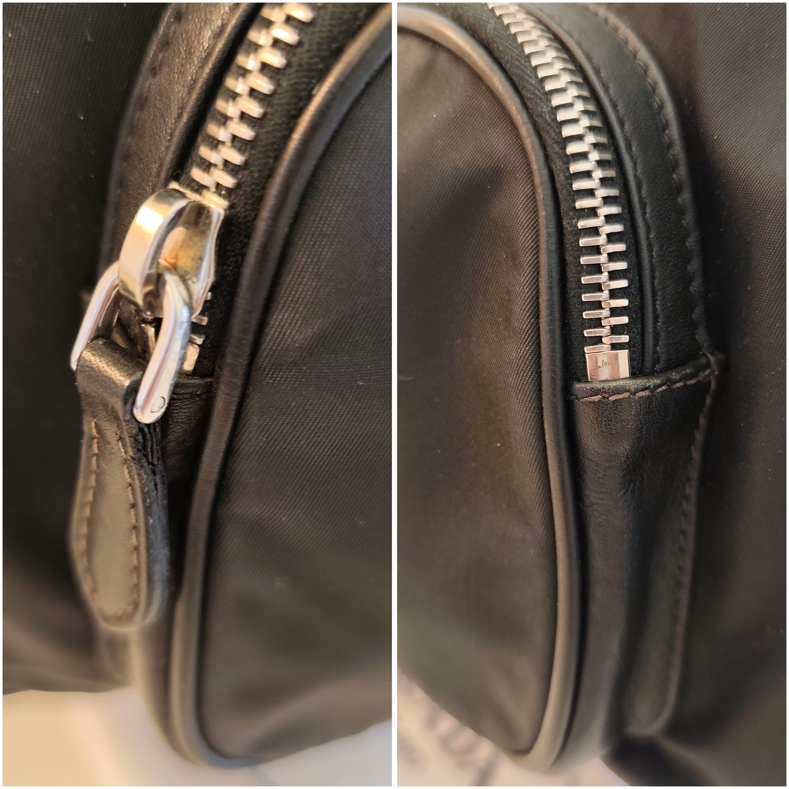 PRADA - Borsa a Spalla Hobo in Nylon e Pelle Nera