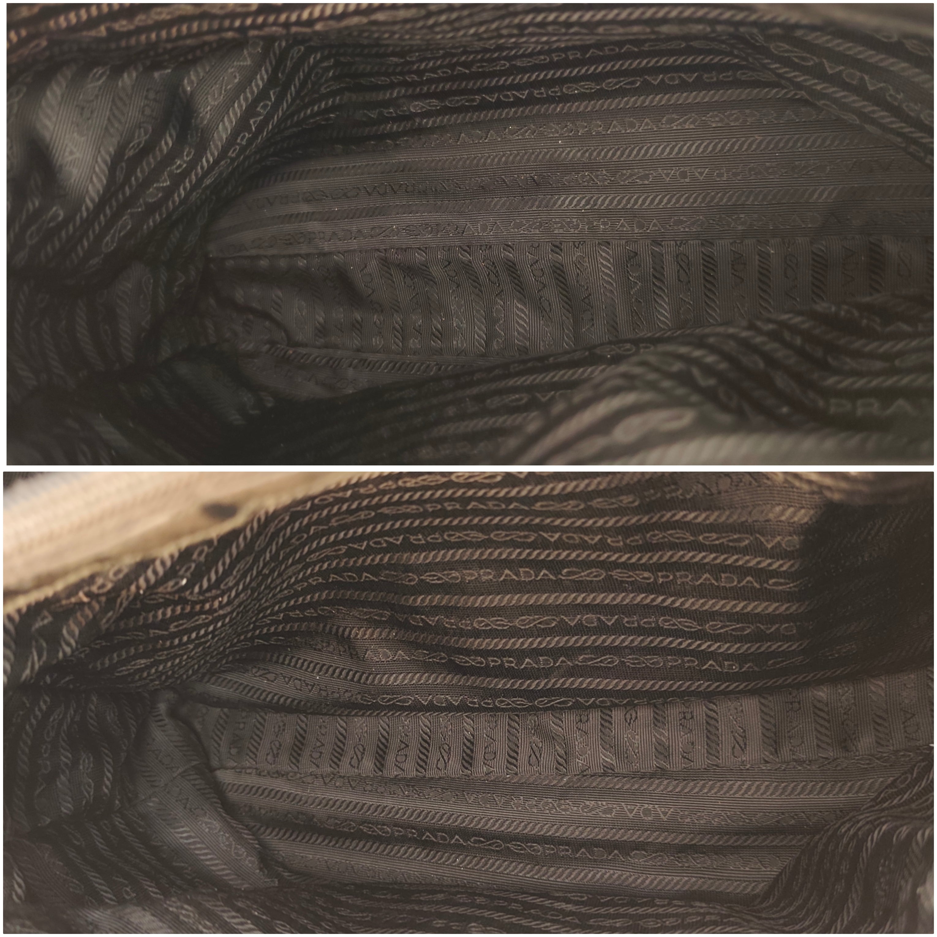 Prada - Tote a Spalla in Nylon Nero con Catene in Resina Vintage