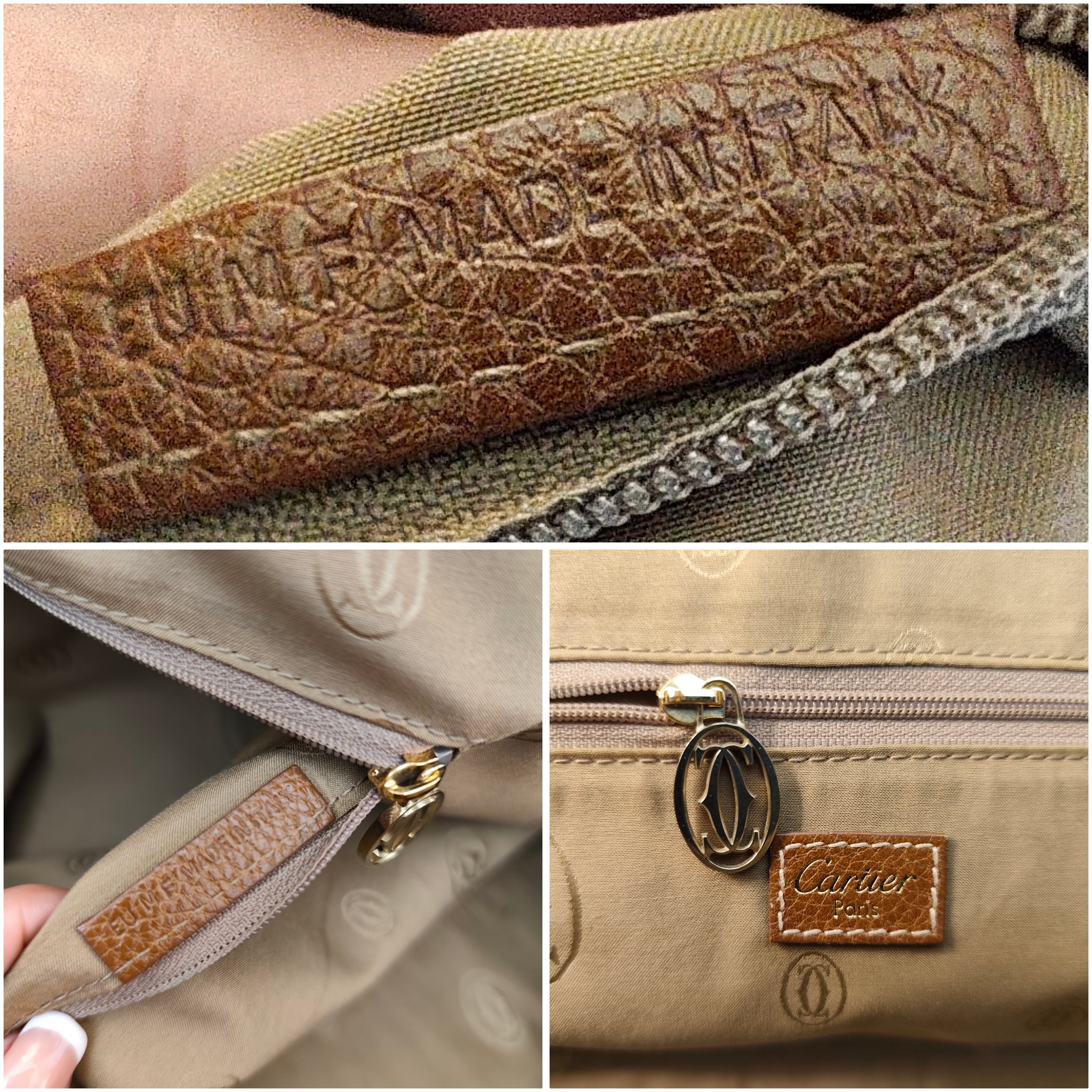 Cartier - Borsa Marcello Misura Grande Pelle Caramello