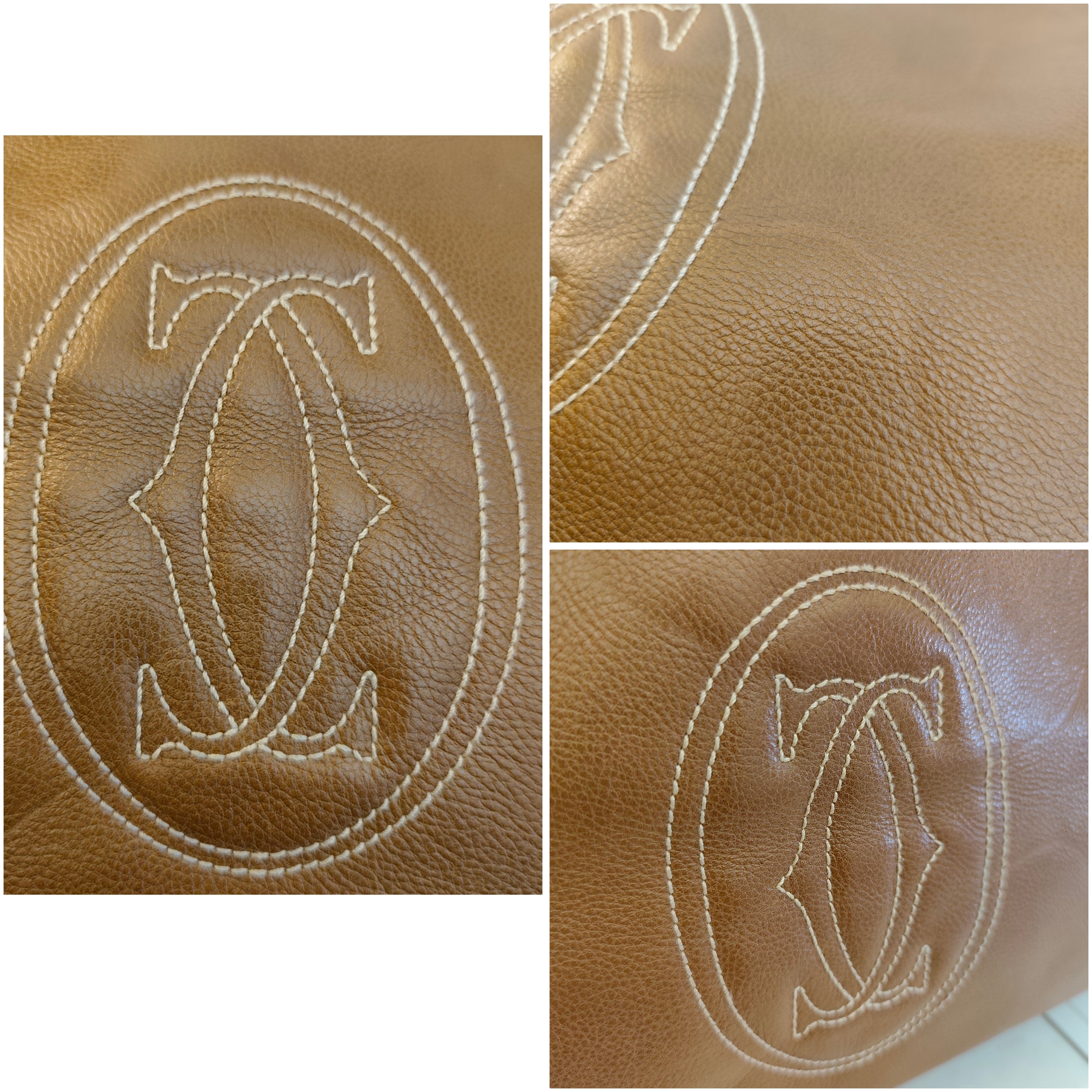 Cartier - Borsa Marcello Misura Grande Pelle Caramello