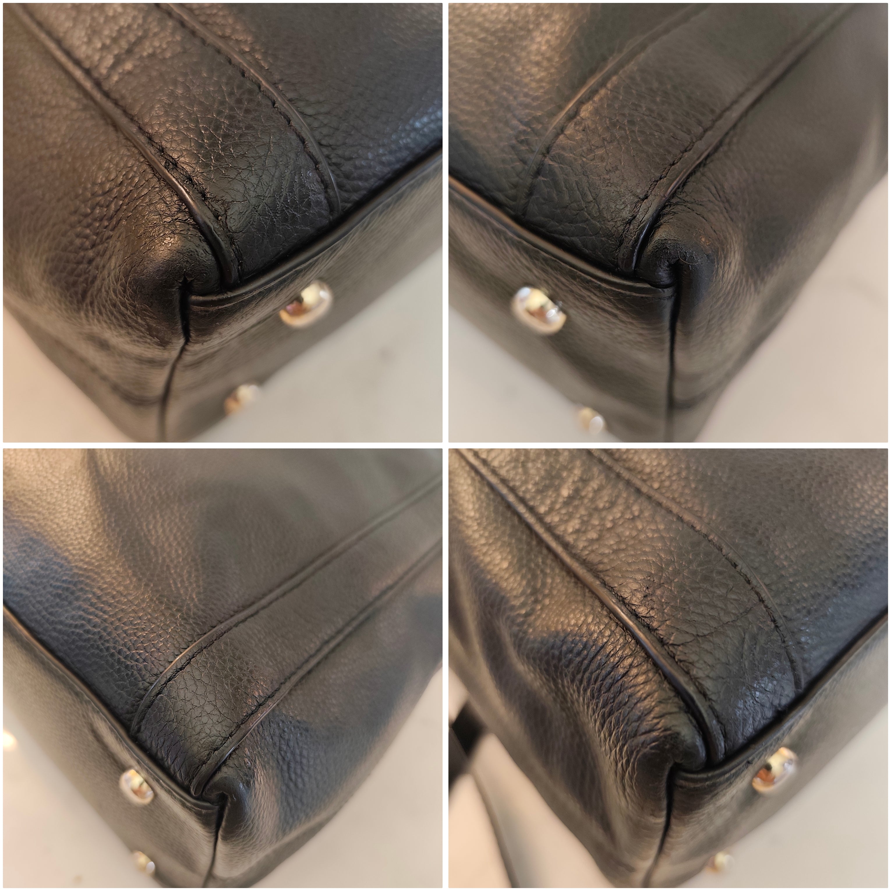 Gucci - Borsa Tote Shopper "Miss GG" - Pelle Martellata Nera con Tracolla