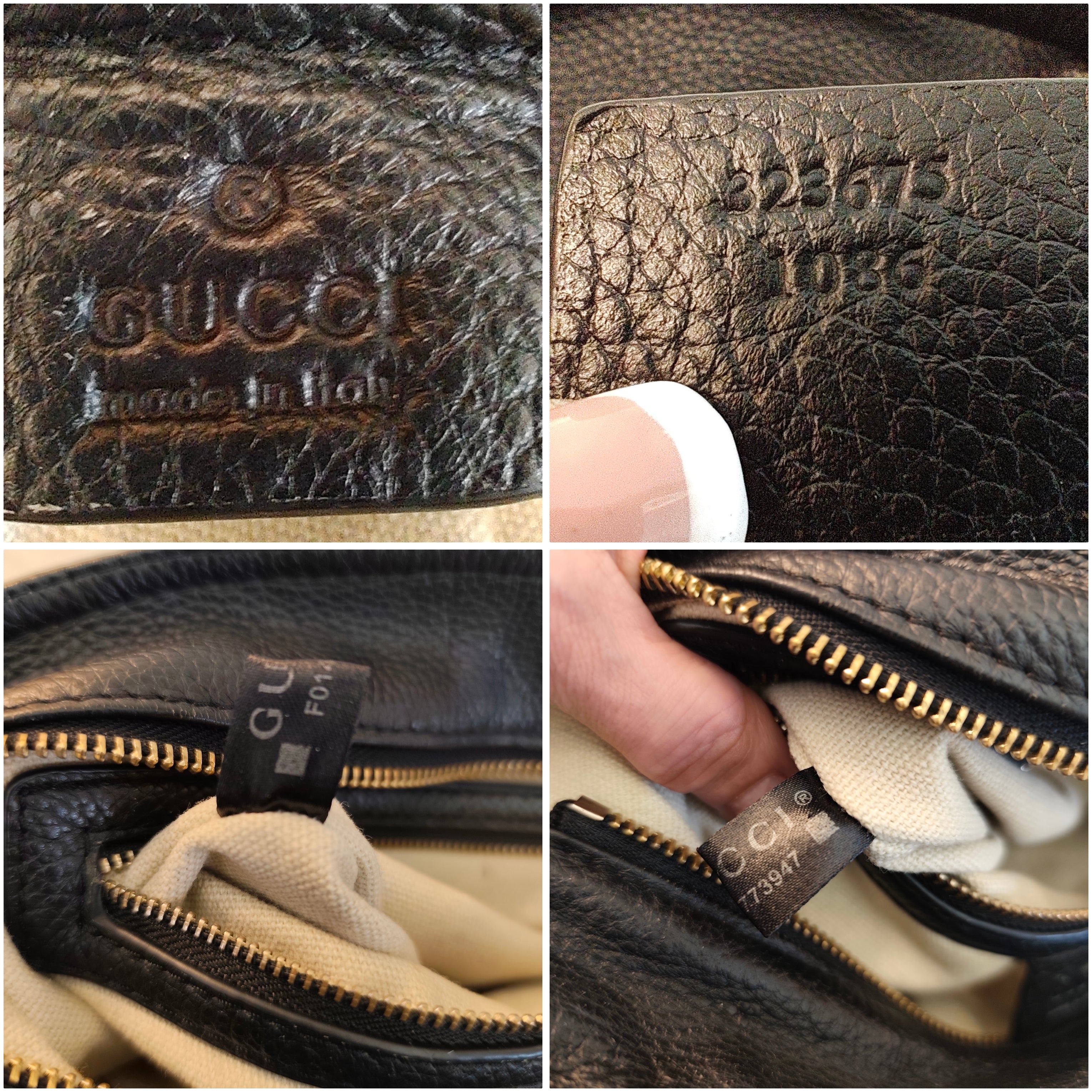 Gucci - Borsa Tote Shopper "Miss GG" - Pelle Martellata Nera con Tracolla