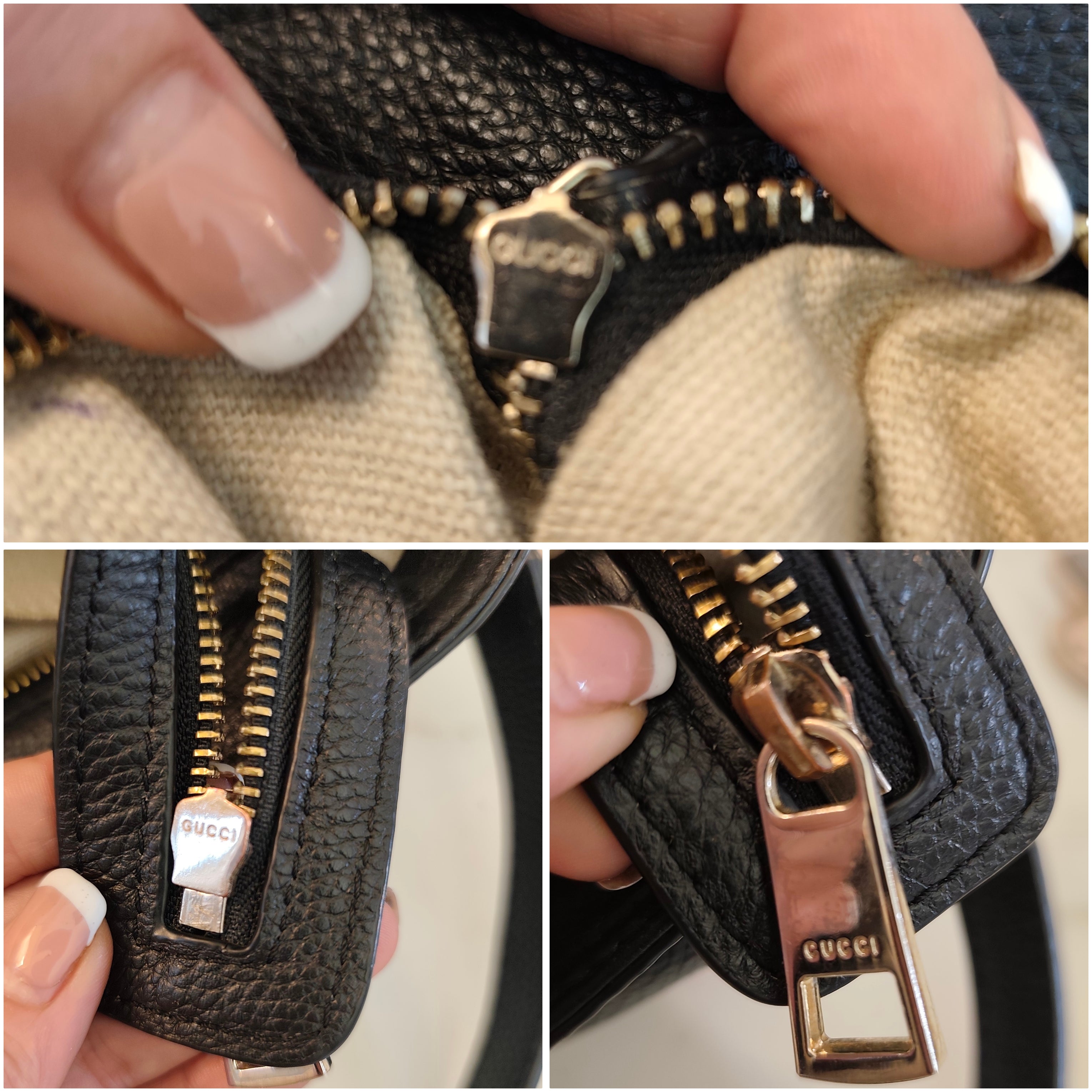 Gucci - Borsa Tote Shopper "Miss GG" - Pelle Martellata Nera con Tracolla