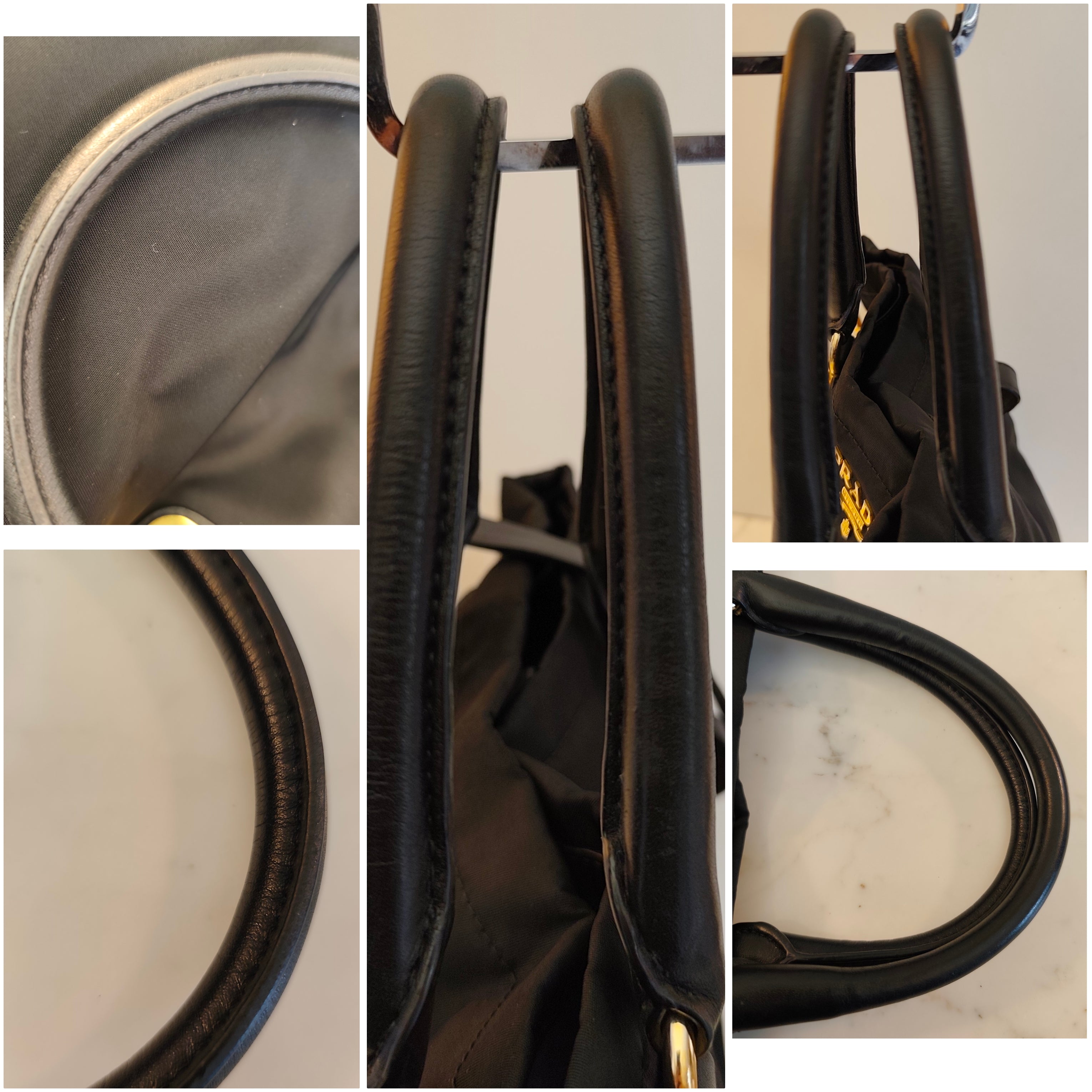 Prada - Tote Bag Shopper - Nylon Nero con HW Dorato e Tracolla