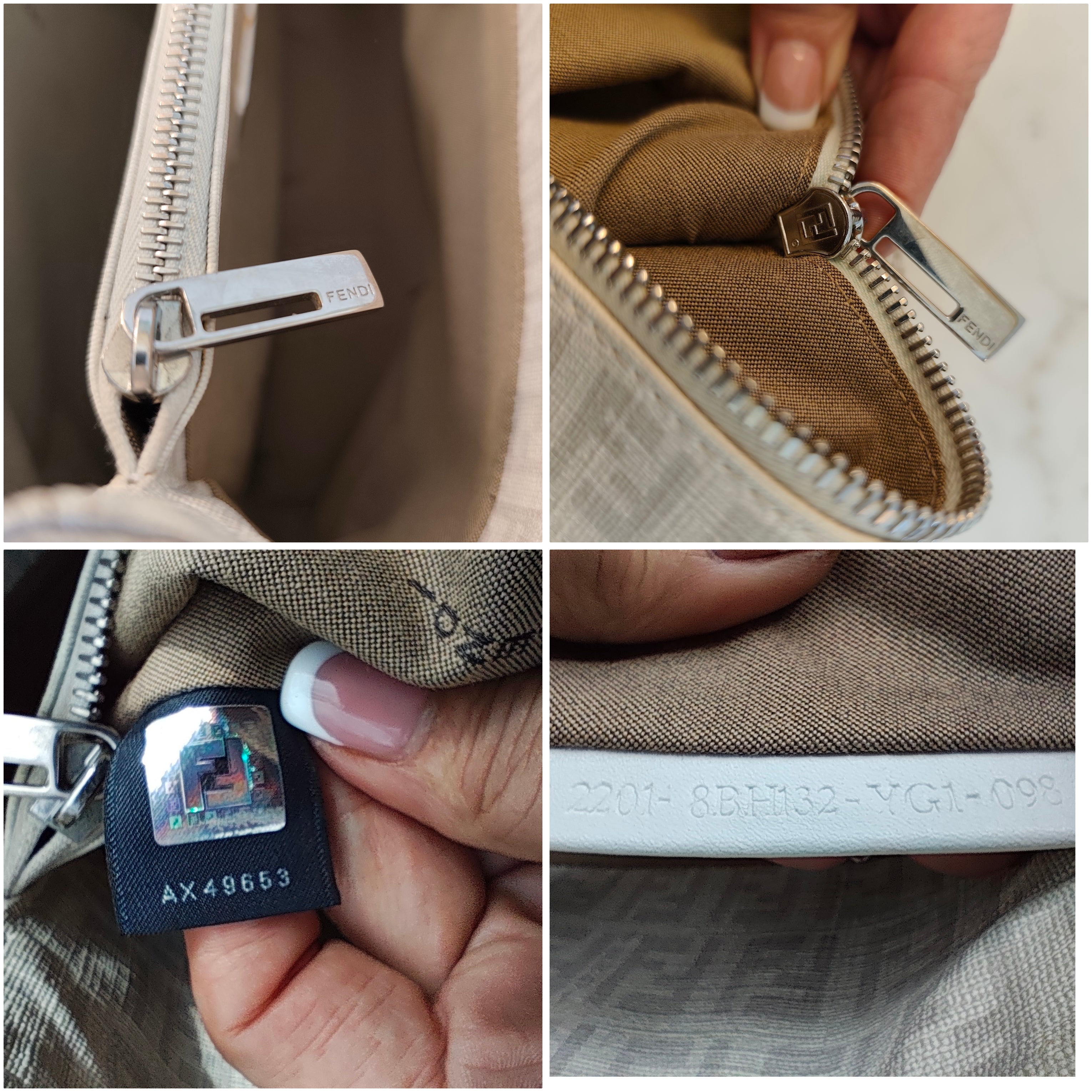Fendi - Baguette Mini Tote in Canvas Zucchino Bianco Cloud Dancer
