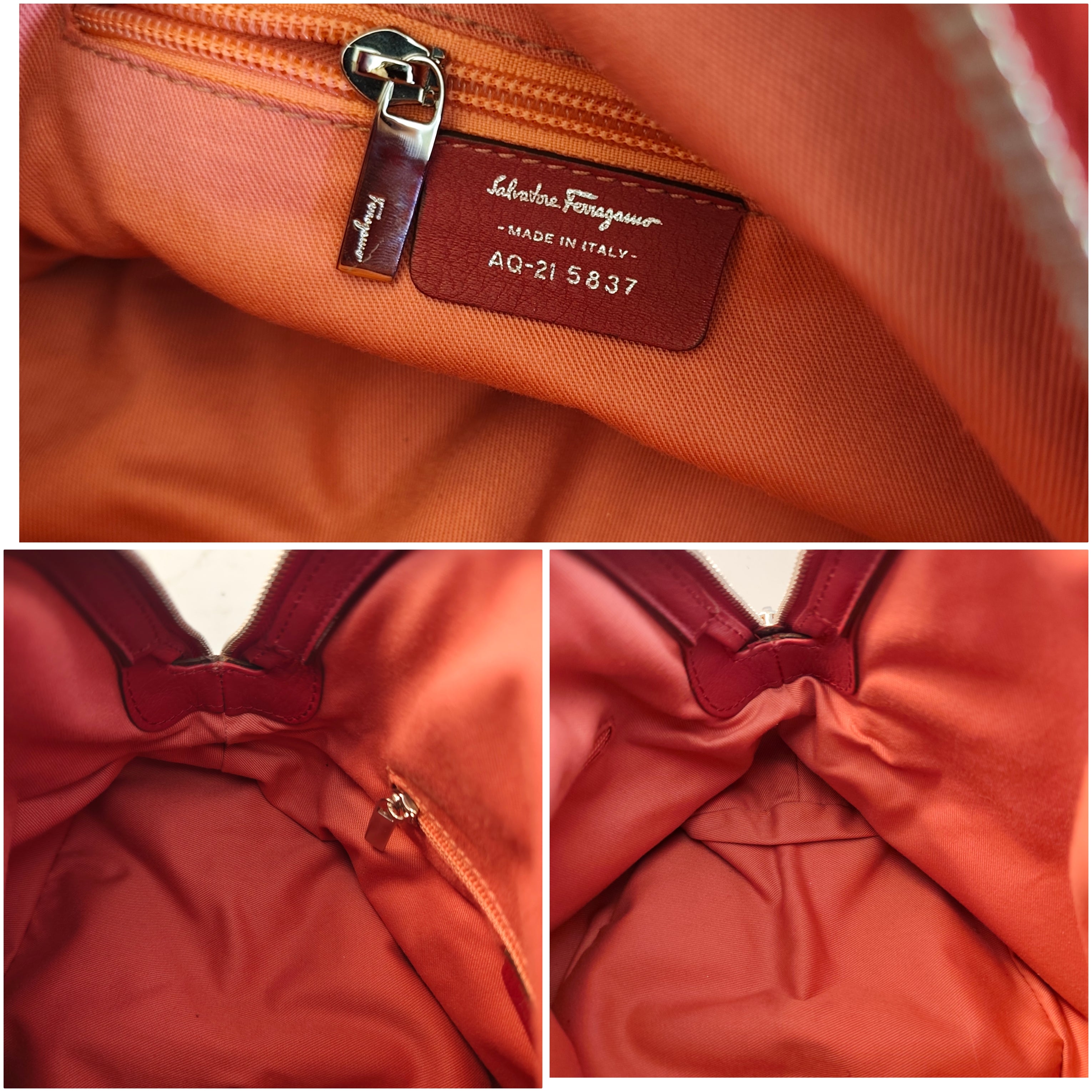 SALVATORE FERRAGAMO – Borsa a Mano in Pelle Bordeaux con Tracolla