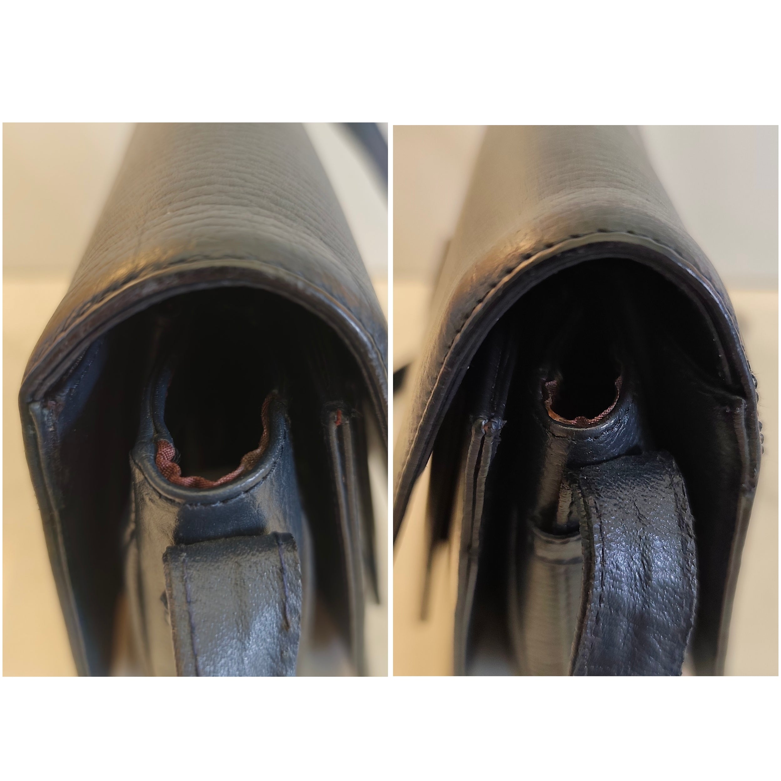 Cartier - Camera Bag a 3 Soffietti in Pelle Blu Vintage