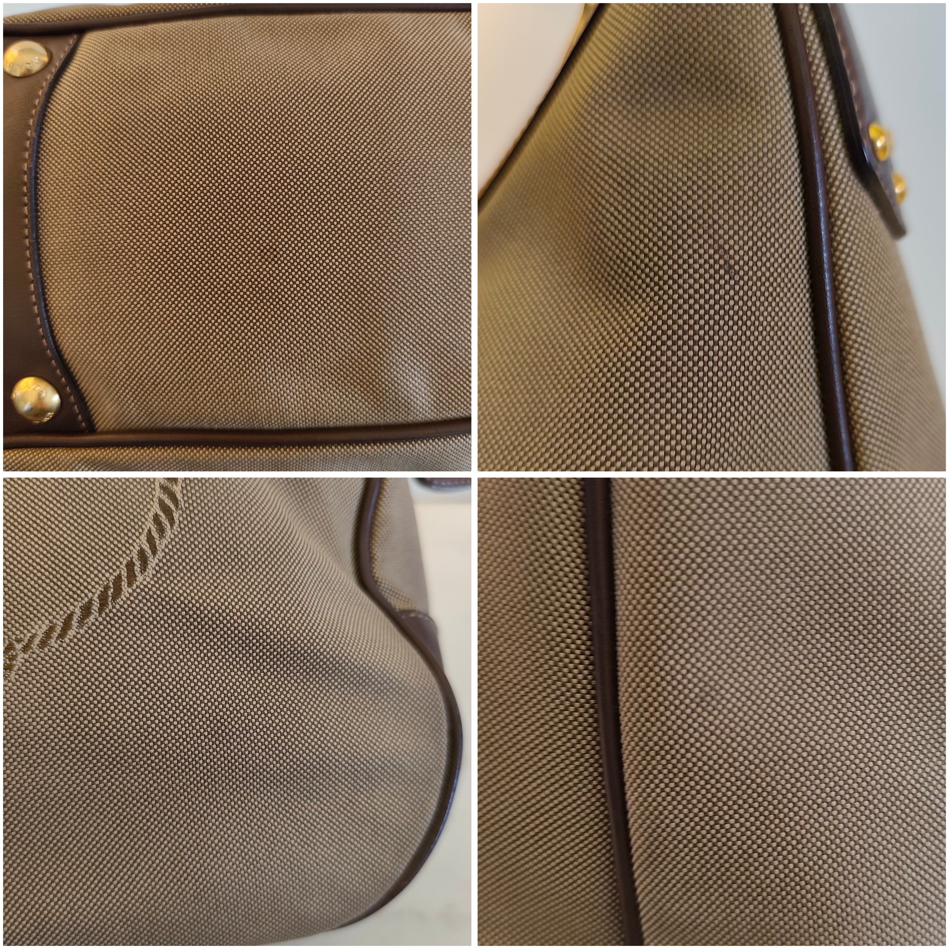 Prada – Borsa Hobo a Spalla Logo Jacquard in Canapa Beige e Pelle Marrone