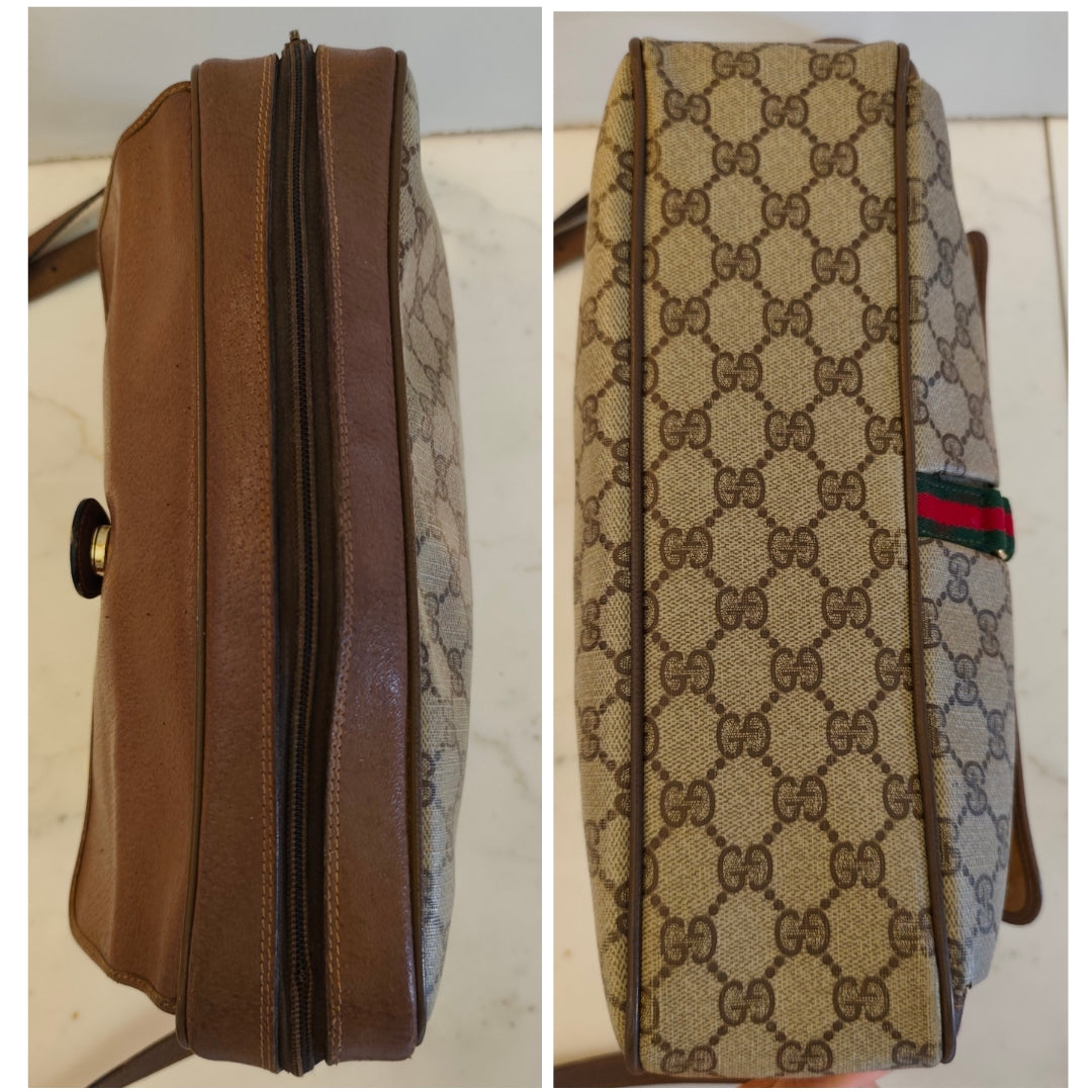 Gucci - Ophidia Camera Bag Grande in Canvas "GG Supreme" Beige Vintage