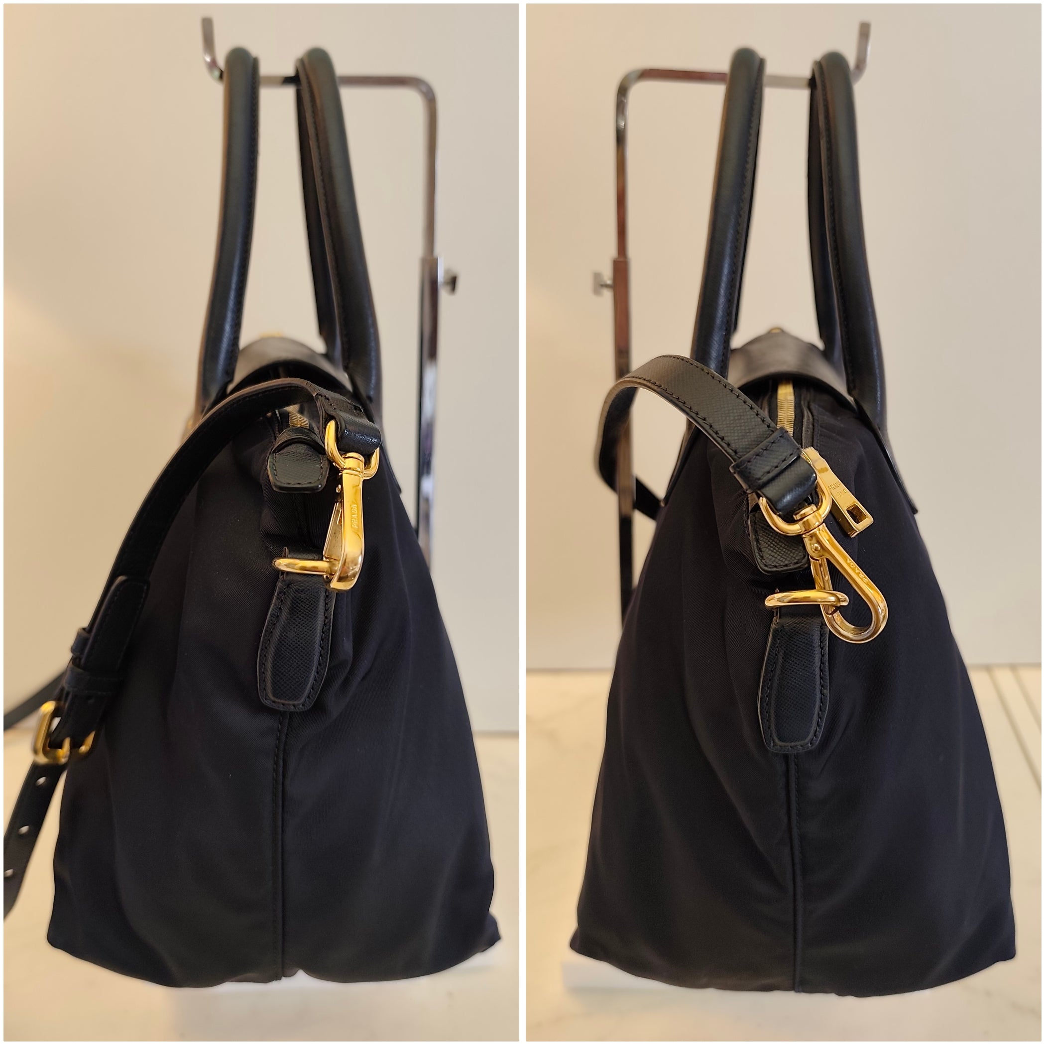 Prada - Tote Shopper con Tracolla Re-Nylon Blu Diplomatico