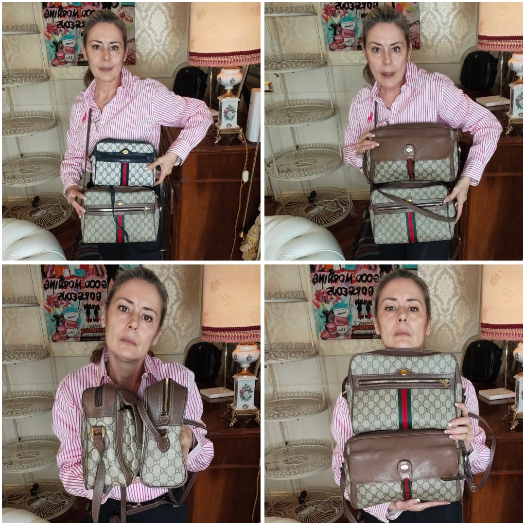 Gucci - Ophidia Camera Bag Grande in Canvas "GG Supreme" Beige Vintage
