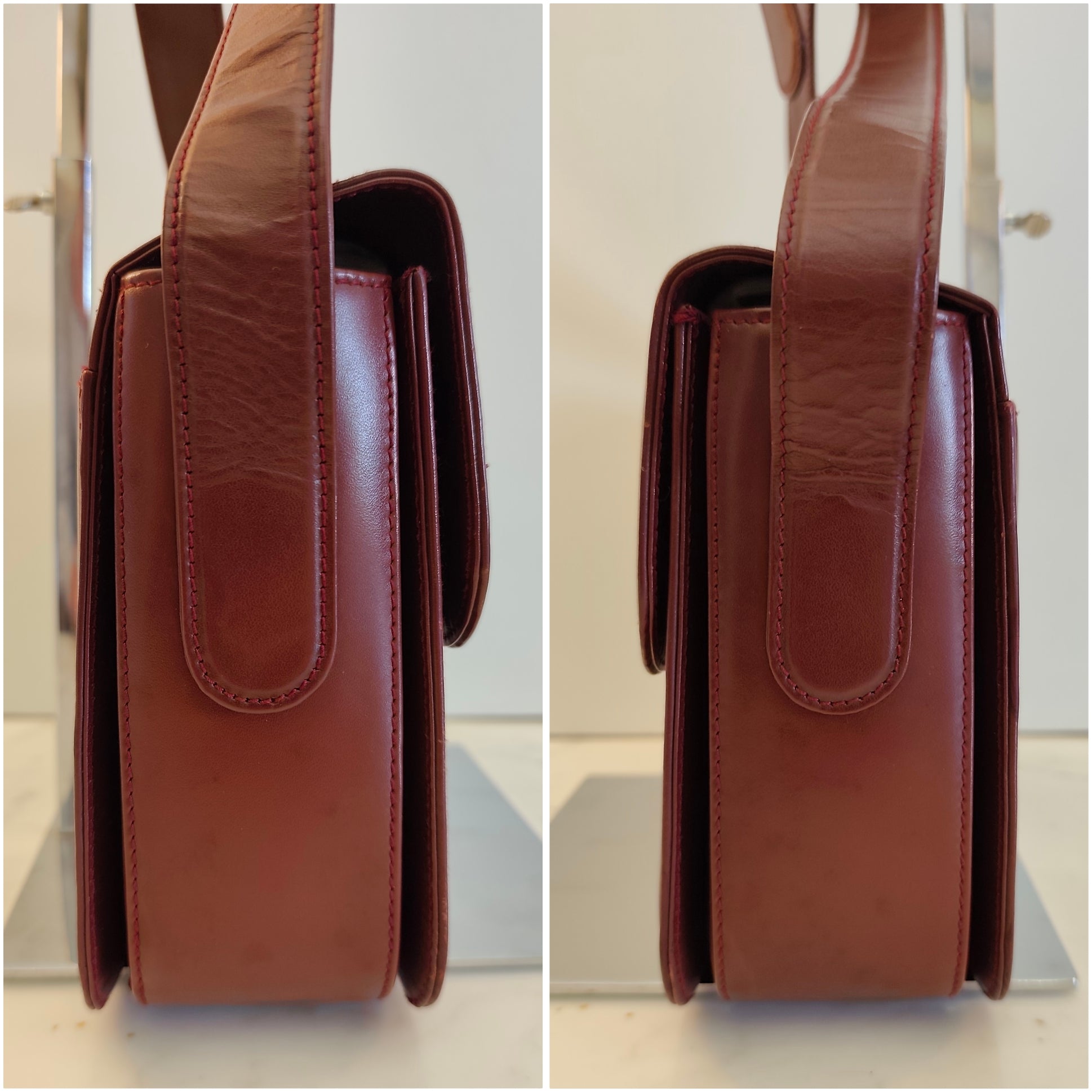 Cartier – Camera Bag Box Girello in Pelle Bordeaux