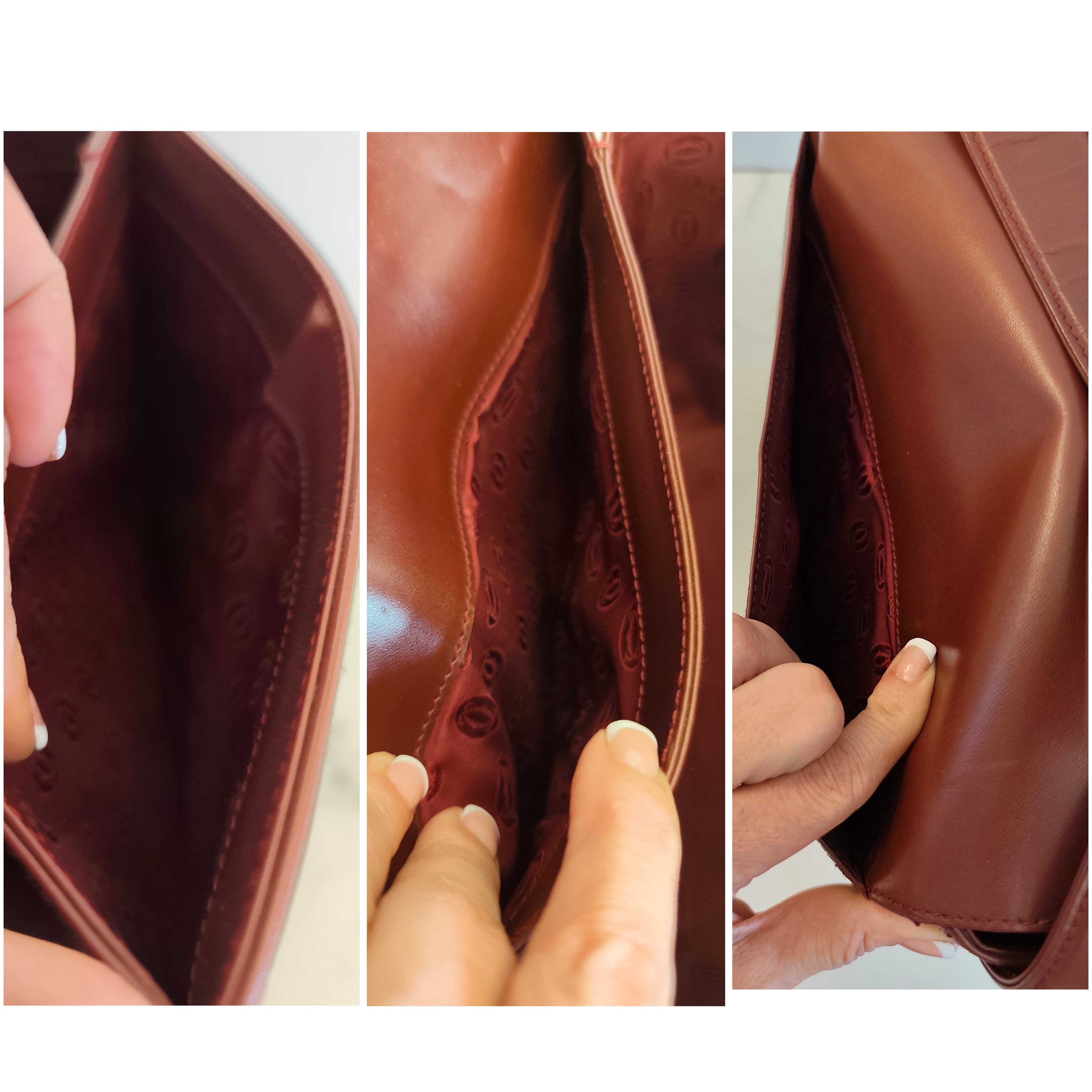 Cartier – Camera Bag Box Girello in Pelle Bordeaux