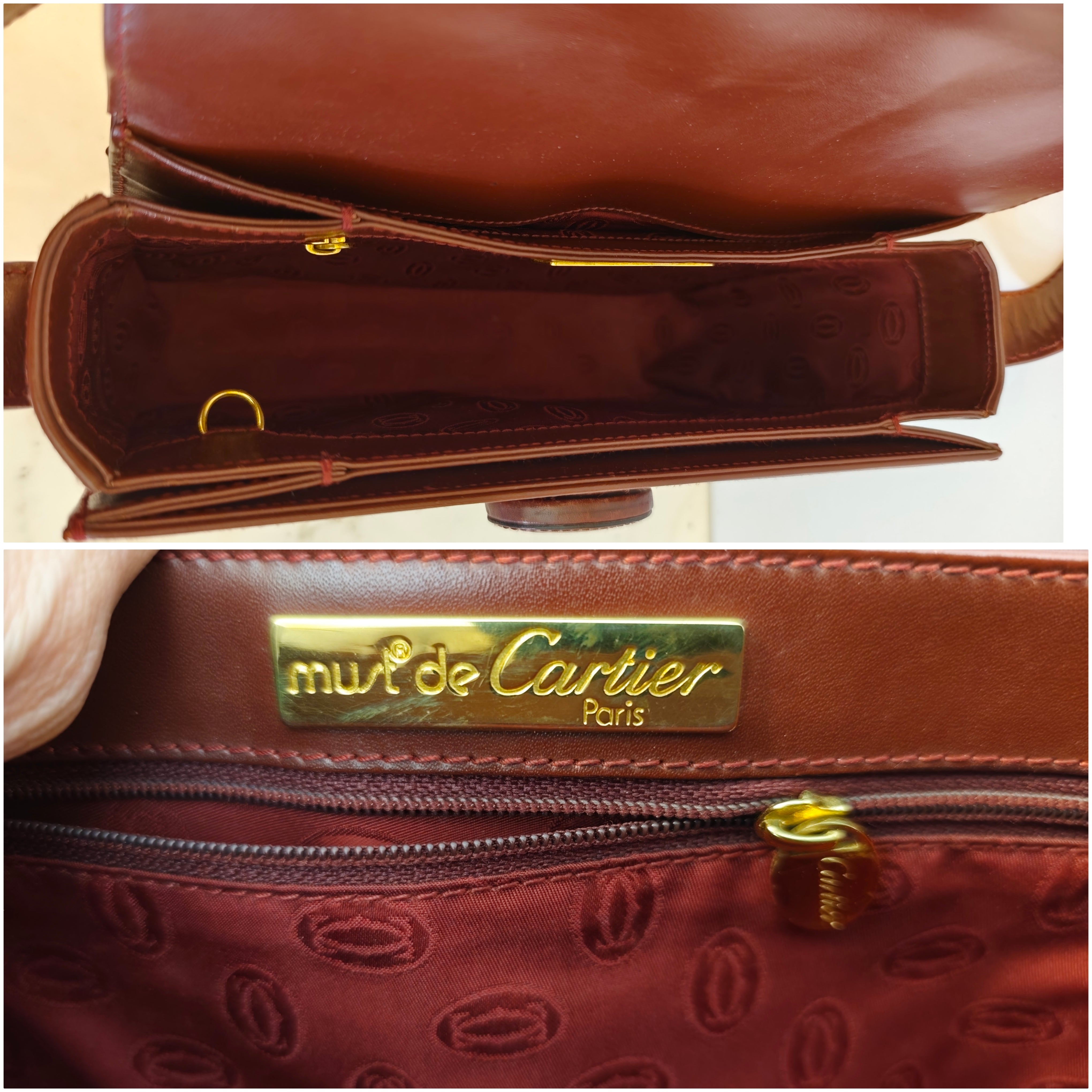 Cartier – Camera Bag Box Girello in Pelle Bordeaux