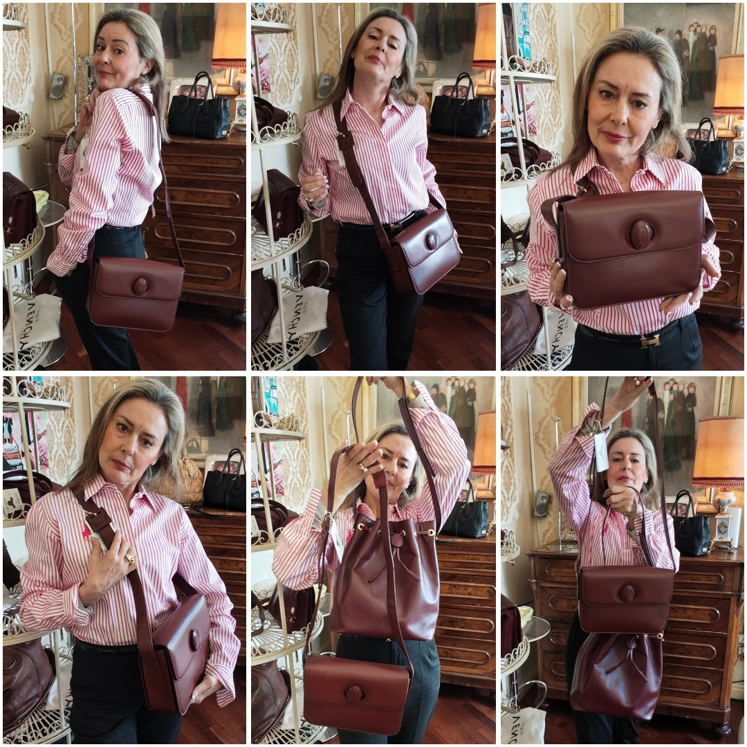 Cartier – Camera Bag Box Girello in Pelle Bordeaux