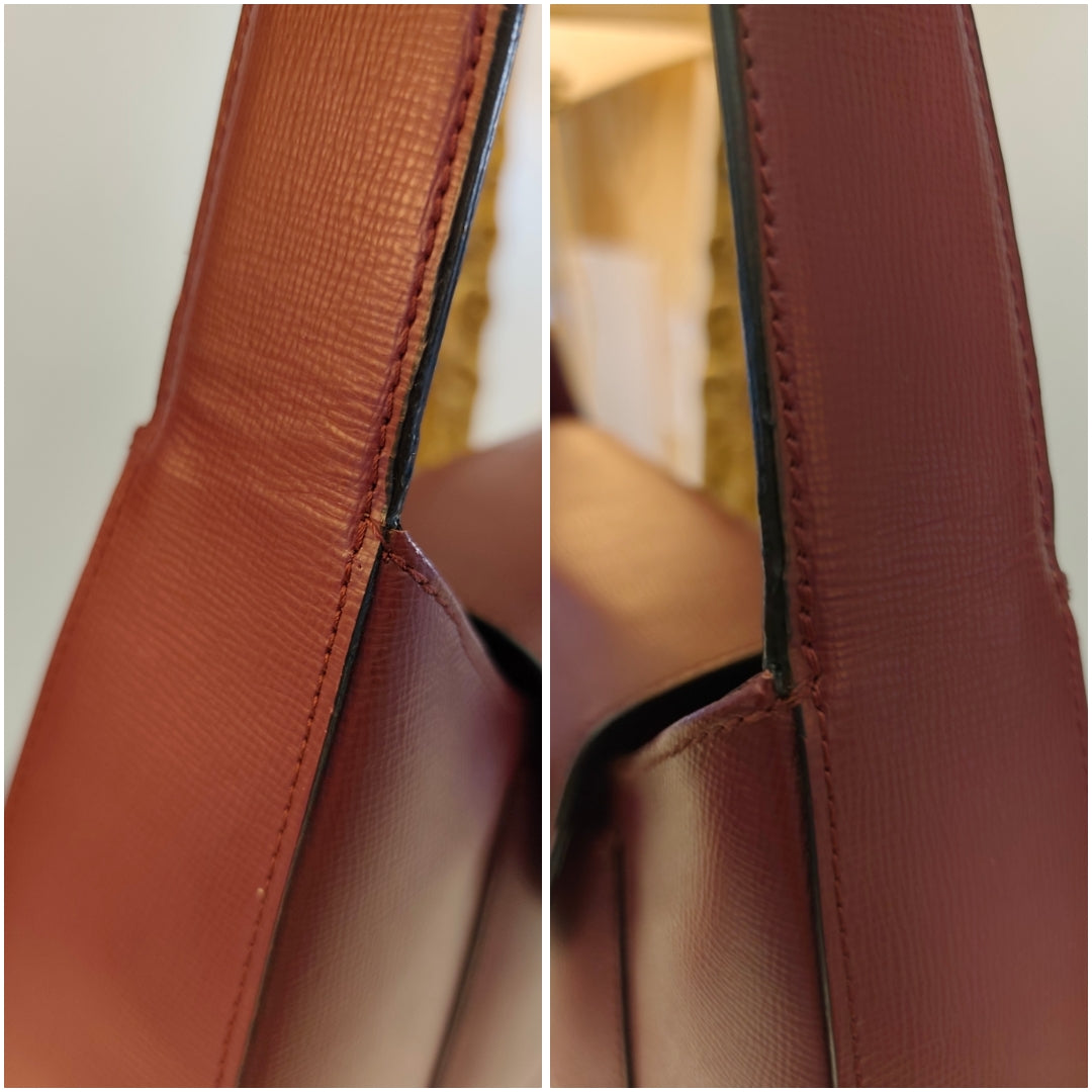Cartier - Borsa a Spalla in Pelle Bordeaux con Chiusura a Girello