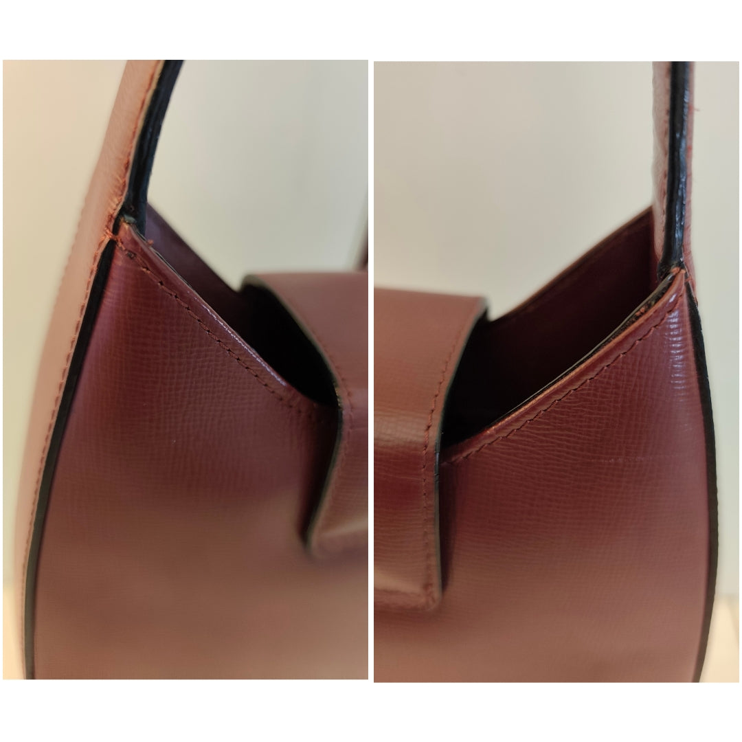 Cartier - Borsa a Spalla in Pelle Bordeaux con Chiusura a Girello