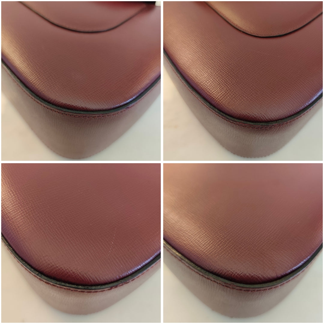 Cartier - Borsa a Spalla in Pelle Bordeaux con Chiusura a Girello
