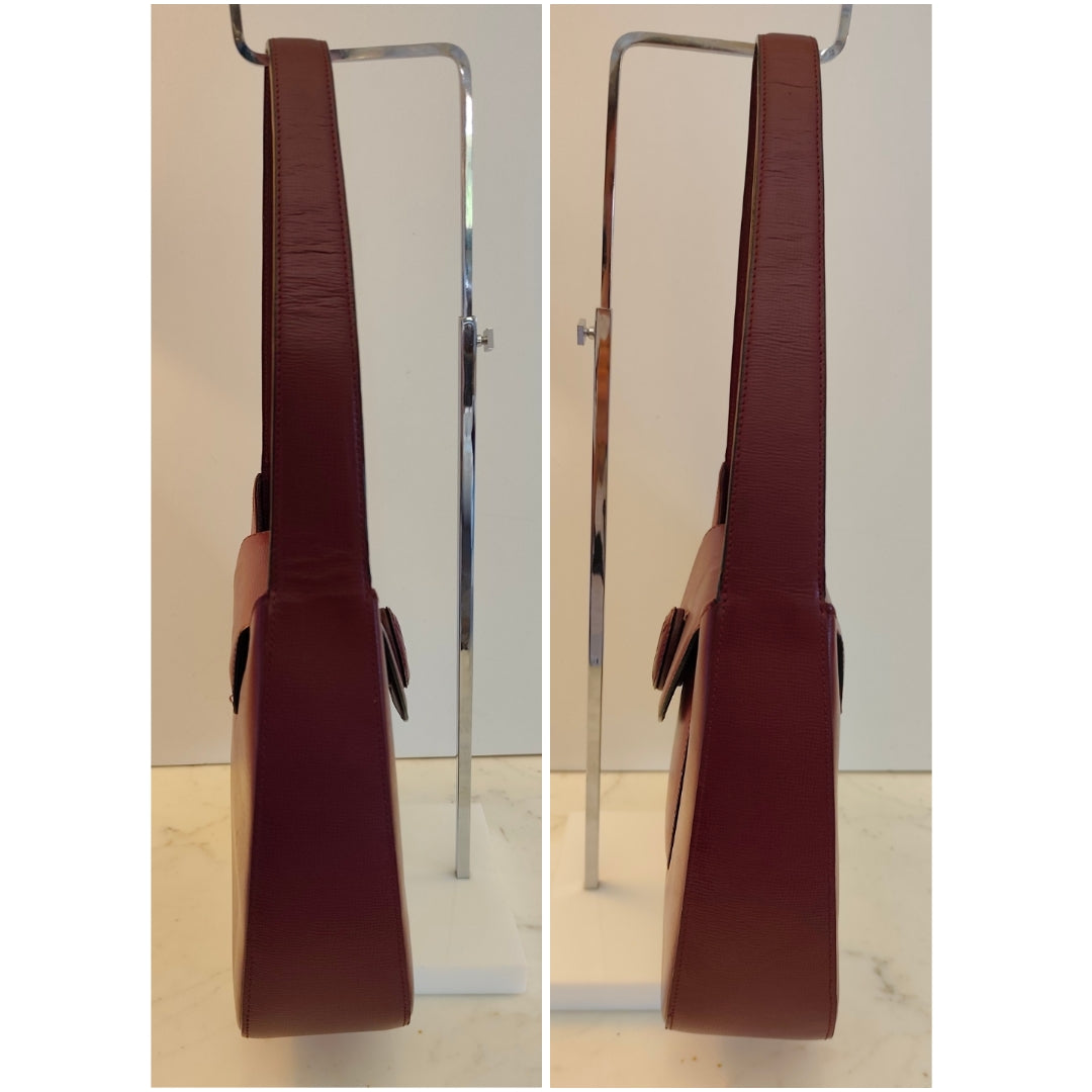 Cartier - Borsa a Spalla in Pelle Bordeaux con Chiusura a Girello