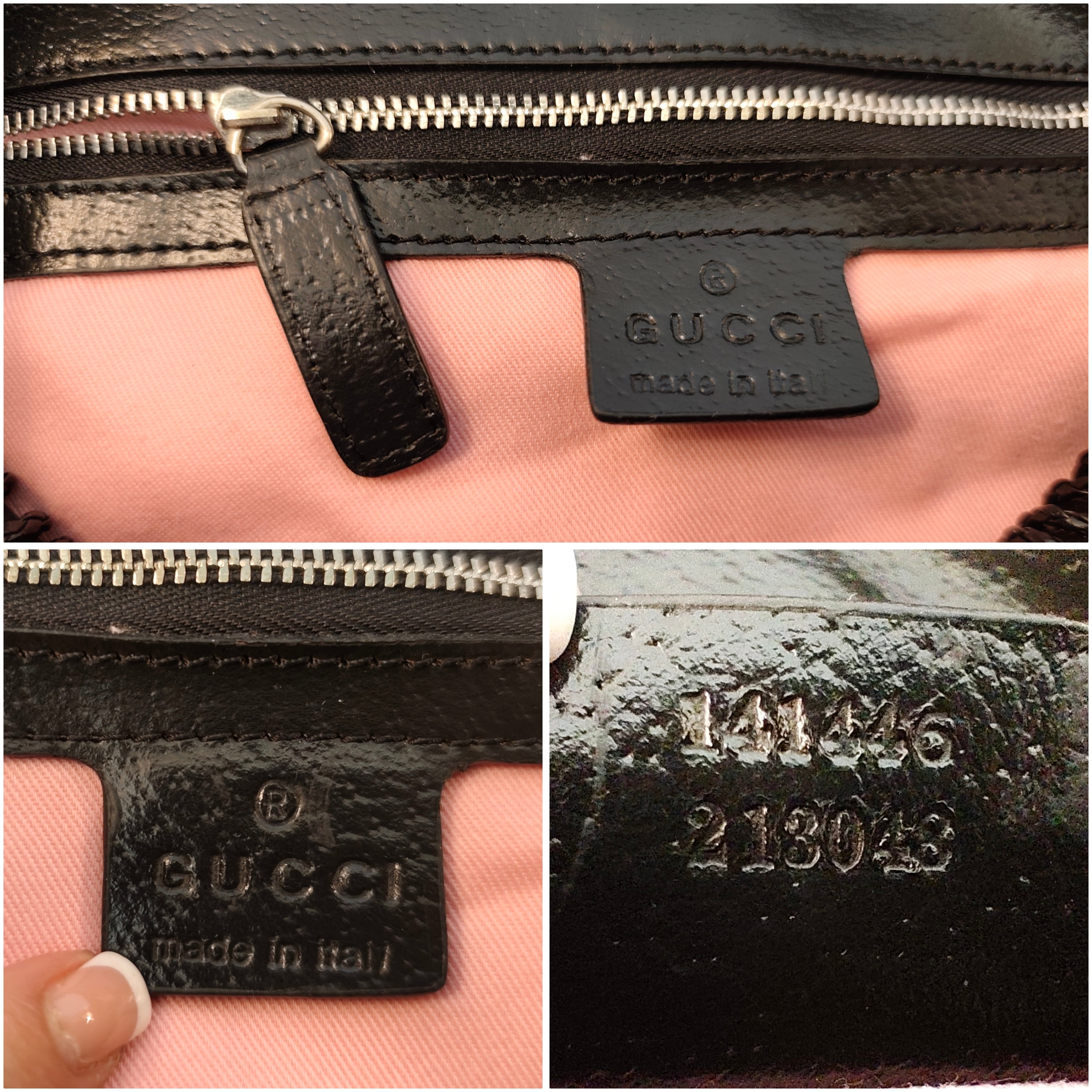 GUCCI - HORSEBIT BORSA HOBO IN TESSUTO NERO FANTASIA “CHARM’S & CHAIN”